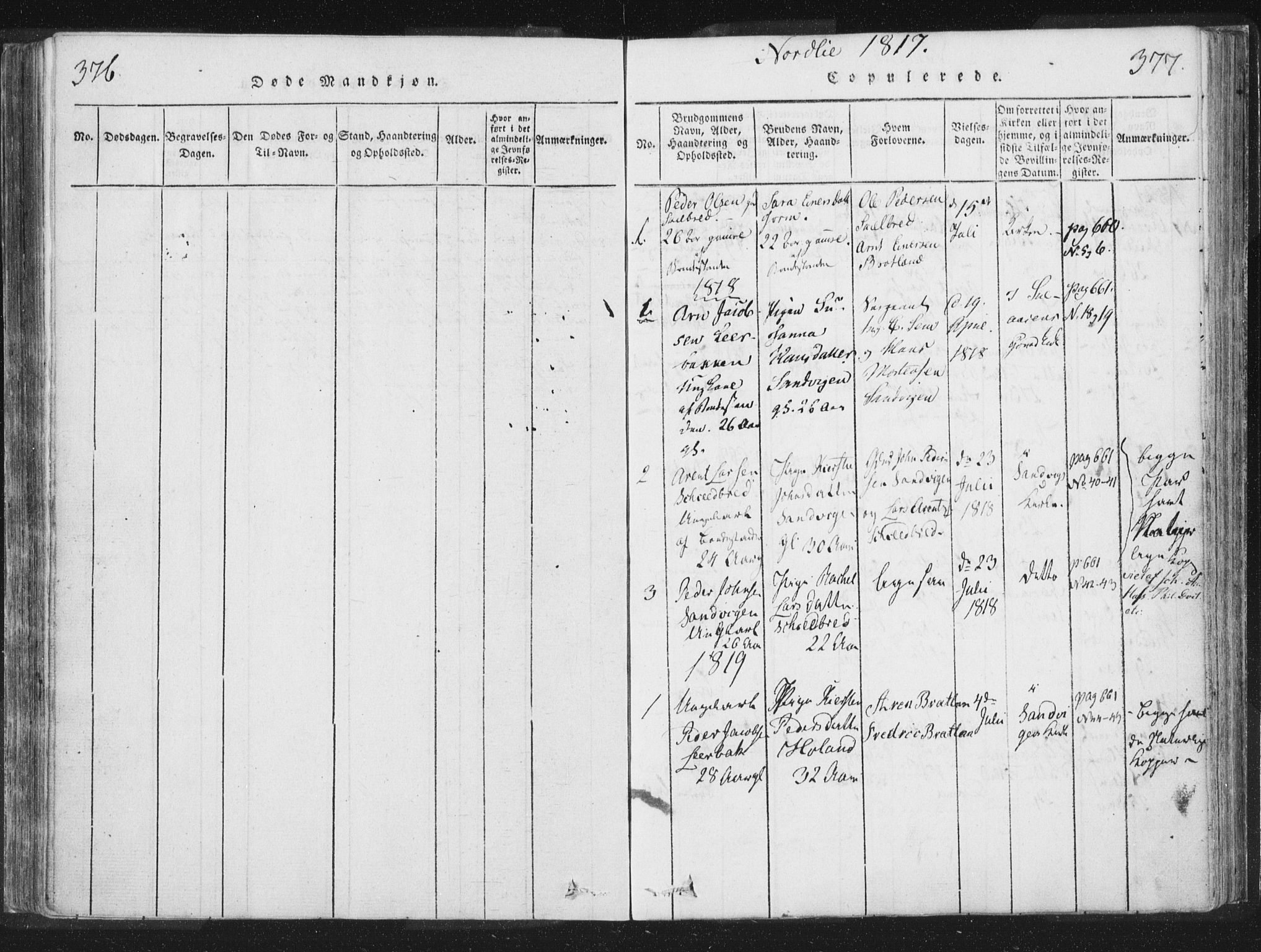Ministerialprotokoller, klokkerbøker og fødselsregistre - Nord-Trøndelag, SAT/A-1458/755/L0491: Parish register (official) no. 755A01 /1, 1817-1864, p. 376-377