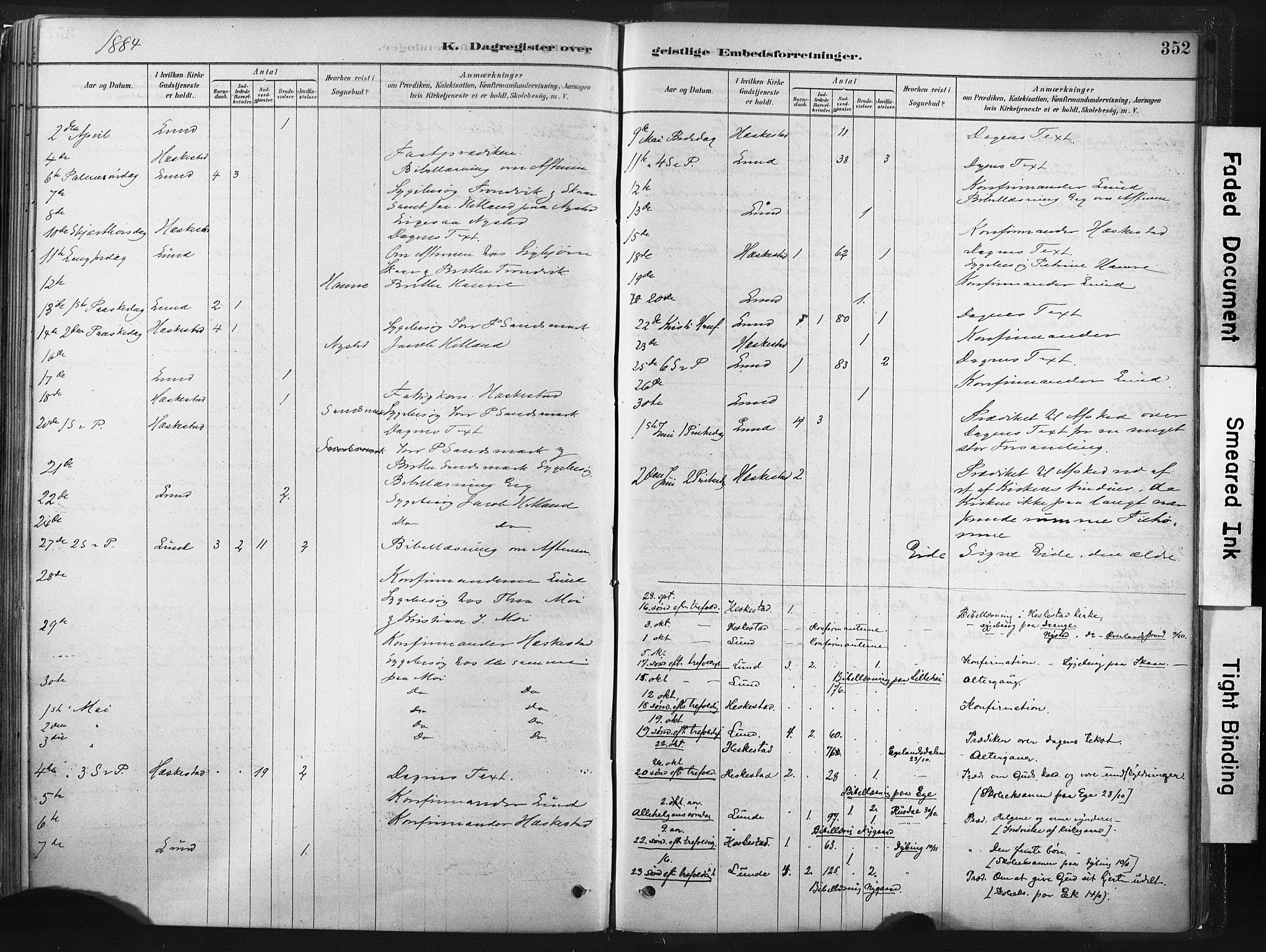 Lund sokneprestkontor, AV/SAST-A-101809/S06/L0011: Parish register (official) no. A 10, 1877-1904, p. 352