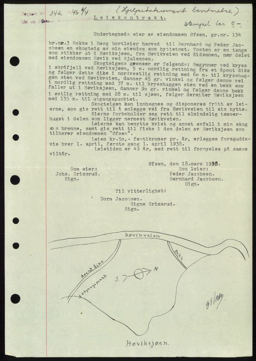 Idd og Marker sorenskriveri, AV/SAO-A-10283/G/Gb/Gbb/L0008: Mortgage book no. A8, 1946-1946, Diary no: : 342/1946