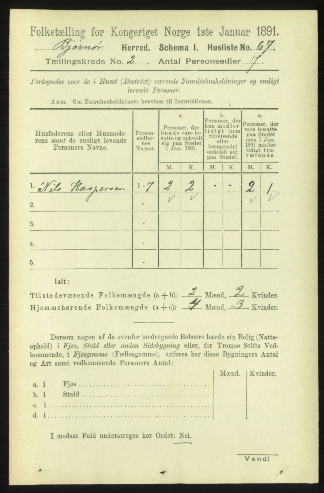 RA, 1891 census for 1632 Bjørnør, 1891, p. 621