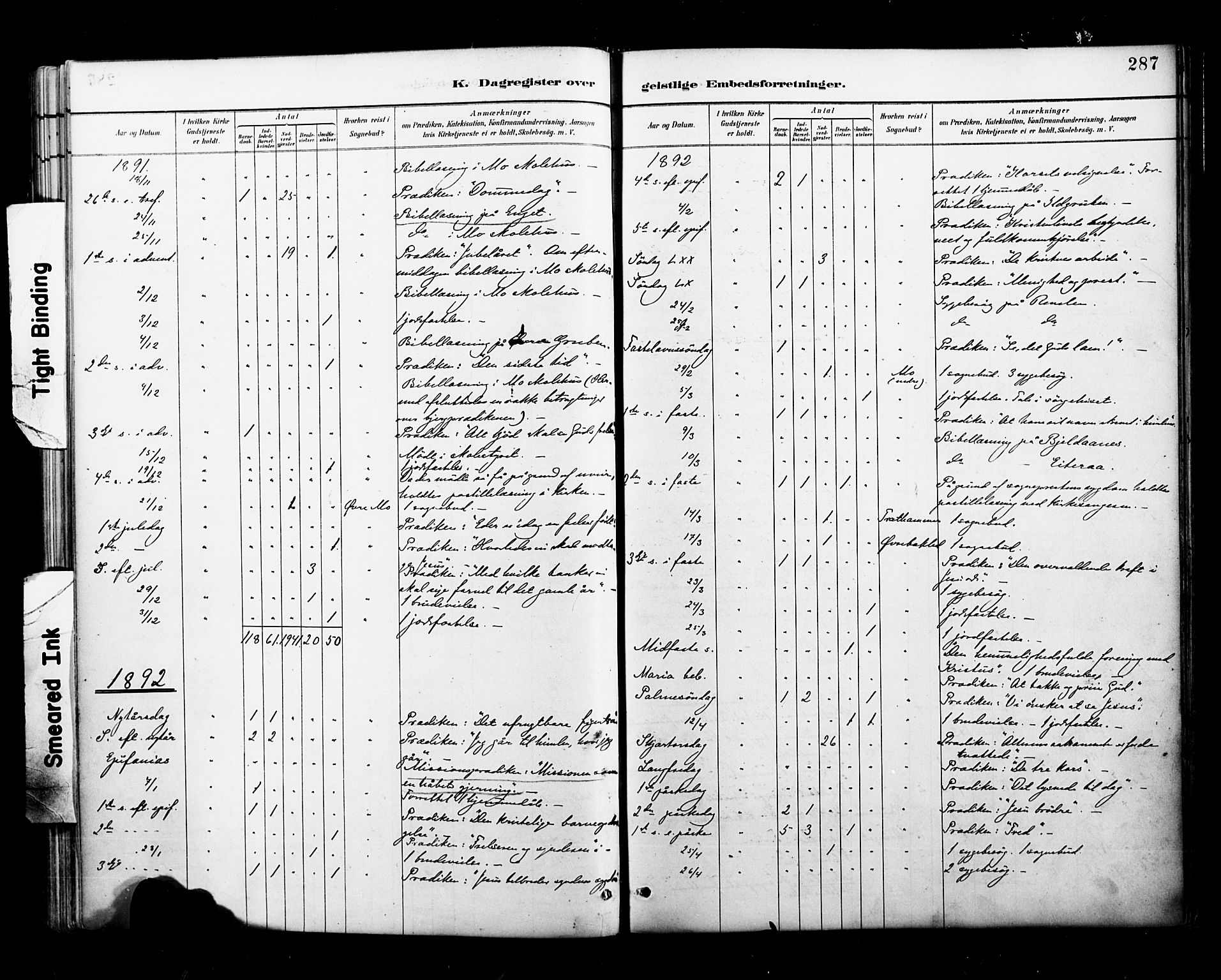 Ministerialprotokoller, klokkerbøker og fødselsregistre - Nordland, SAT/A-1459/827/L0401: Parish register (official) no. 827A13, 1887-1905, p. 287
