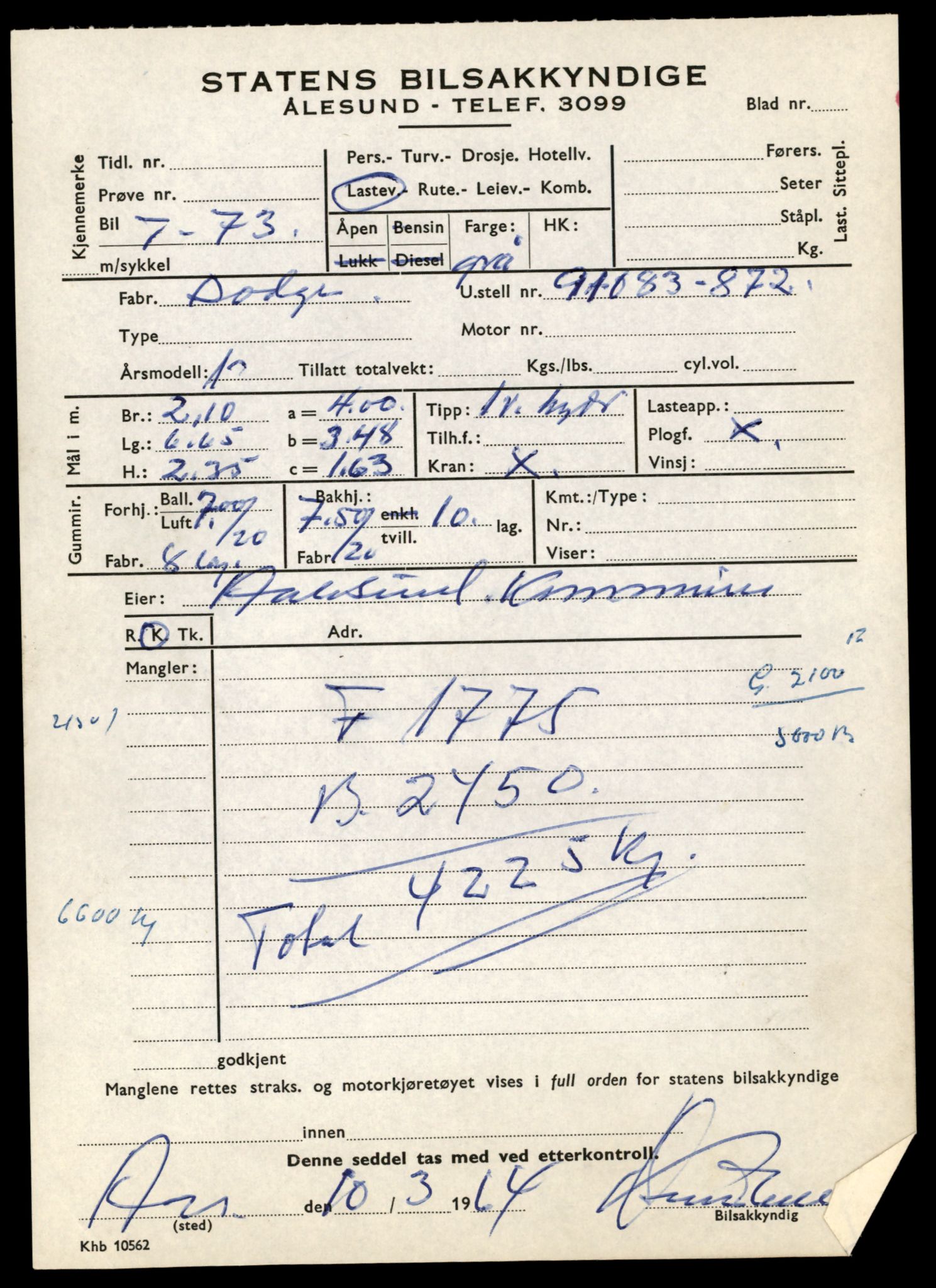 Møre og Romsdal vegkontor - Ålesund trafikkstasjon, AV/SAT-A-4099/F/Fe/L0001: Registreringskort for kjøretøy T 3 - T 127, 1927-1998, p. 1523