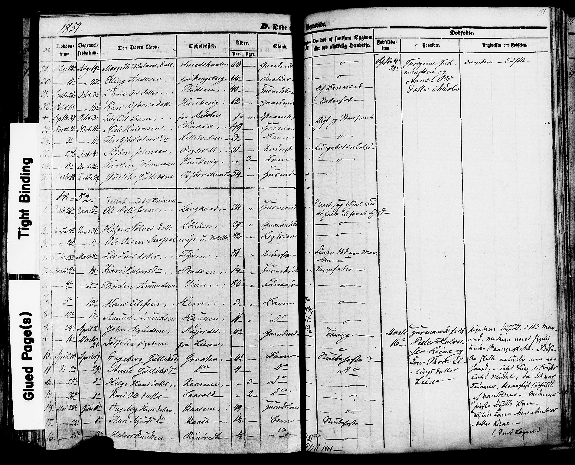 Sauherad kirkebøker, SAKO/A-298/F/Fa/L0007: Parish register (official) no. I 7, 1851-1873, p. 181