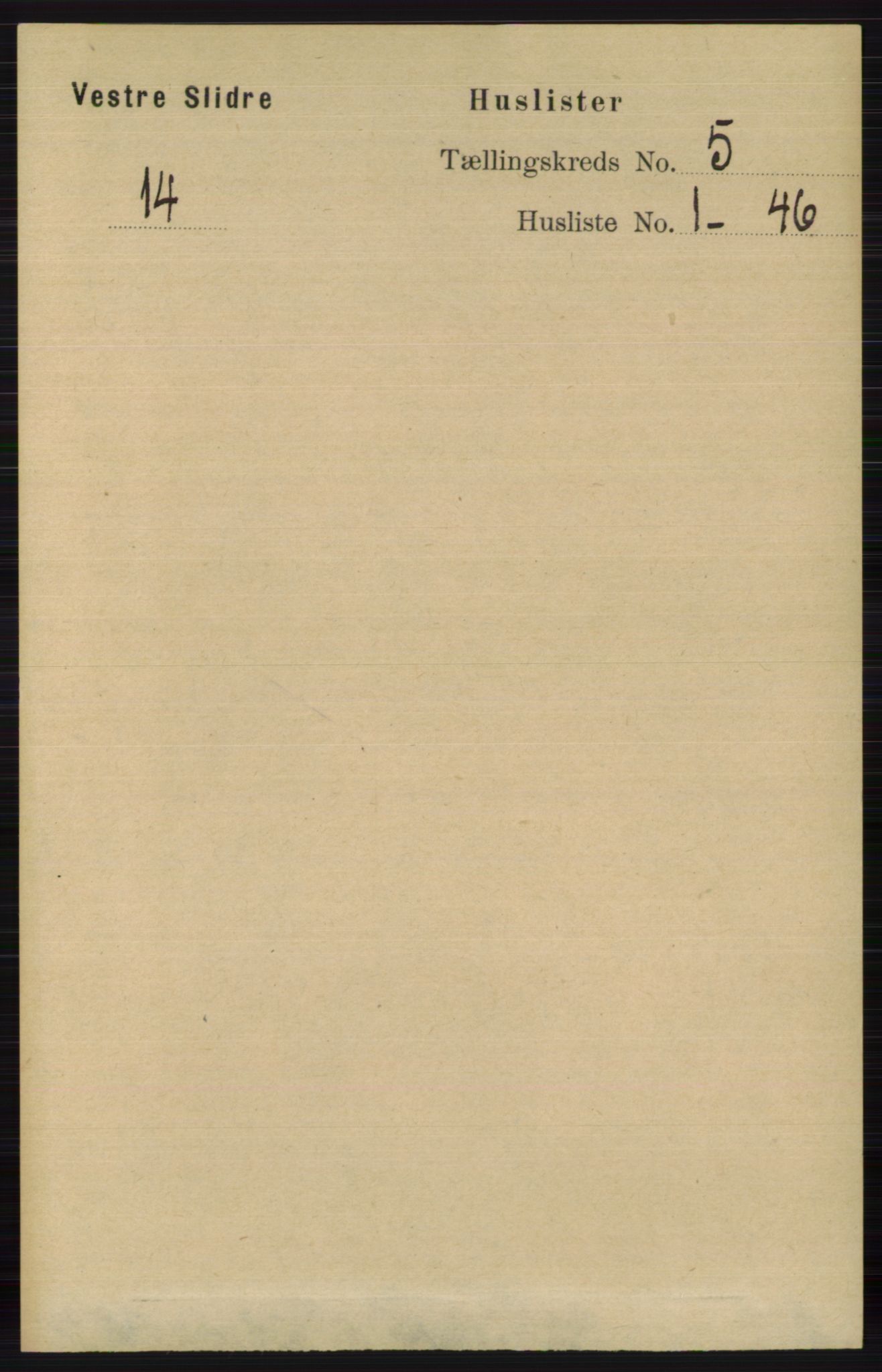 RA, 1891 census for 0543 Vestre Slidre, 1891, p. 1688
