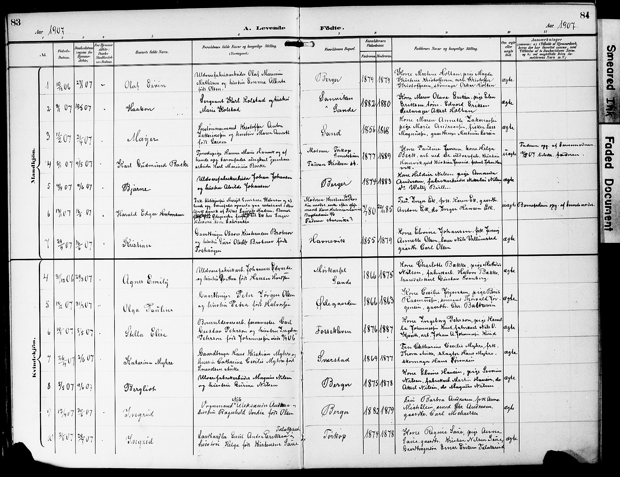 Strømm kirkebøker, AV/SAKO-A-322/G/Ga/L0004: Parish register (copy) no. I 4, 1897-1927, p. 83-84