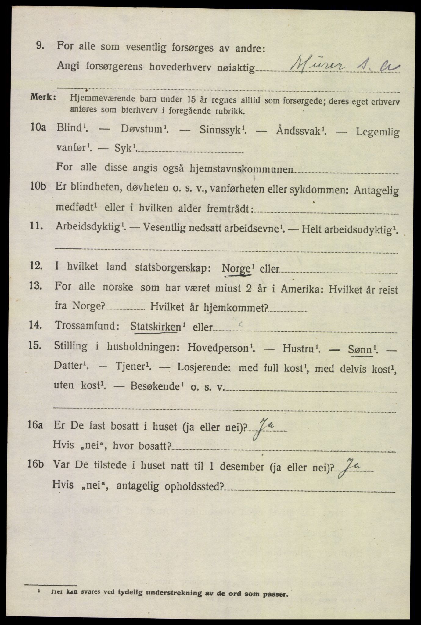 SAK, 1920 census for Tveit, 1920, p. 1479