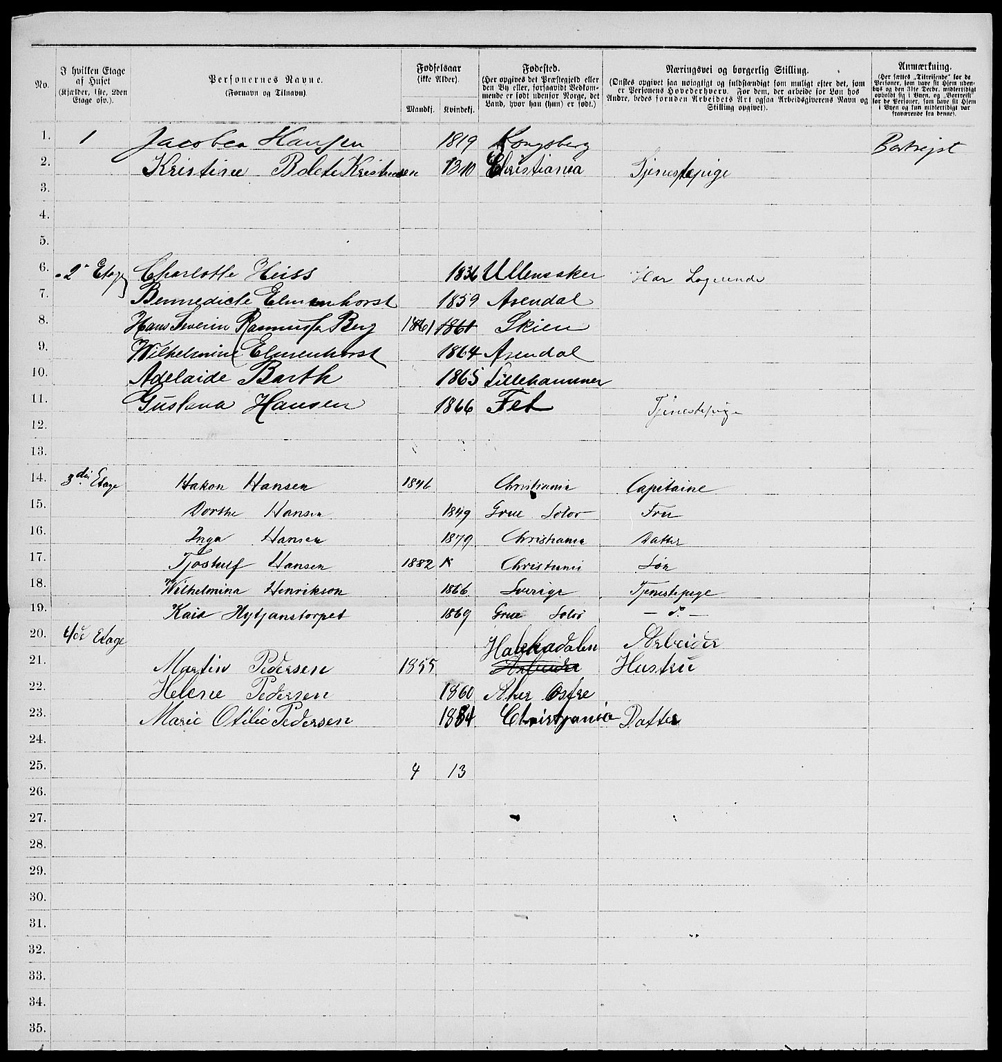 RA, 1885 census for 0301 Kristiania, 1885, p. 6203
