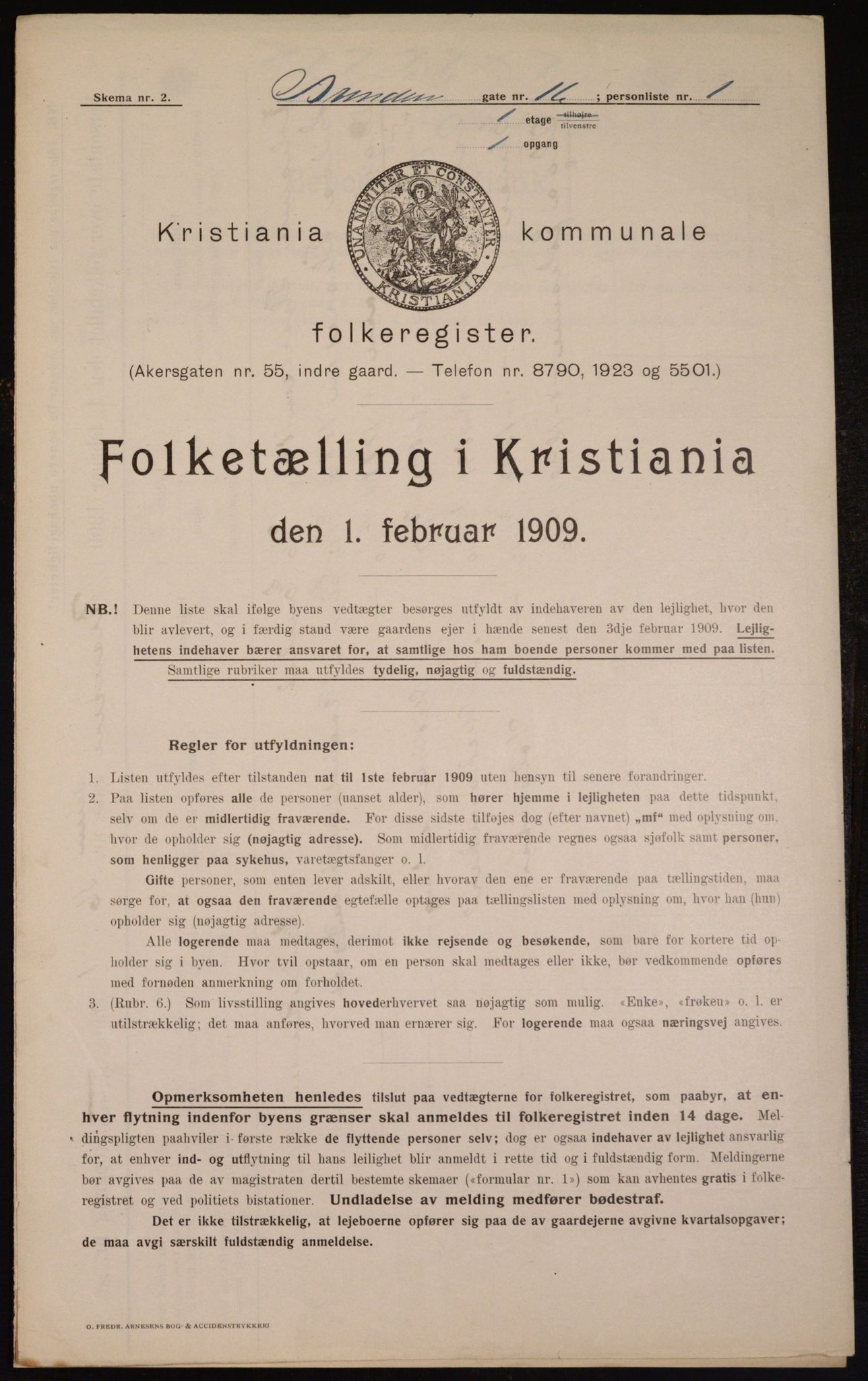 OBA, Municipal Census 1909 for Kristiania, 1909, p. 8178