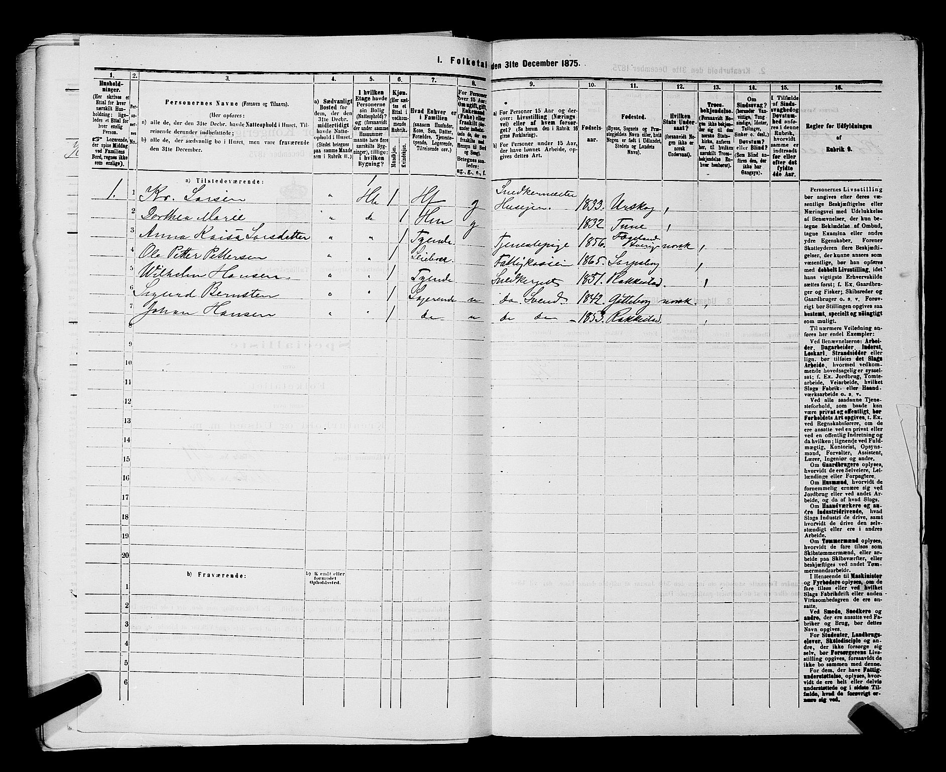 RA, 1875 census for 0102P Sarpsborg, 1875, p. 652