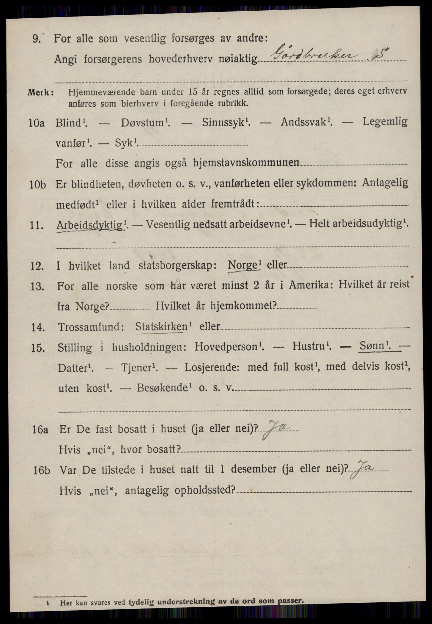 SAT, 1920 census for Tustna, 1920, p. 2382