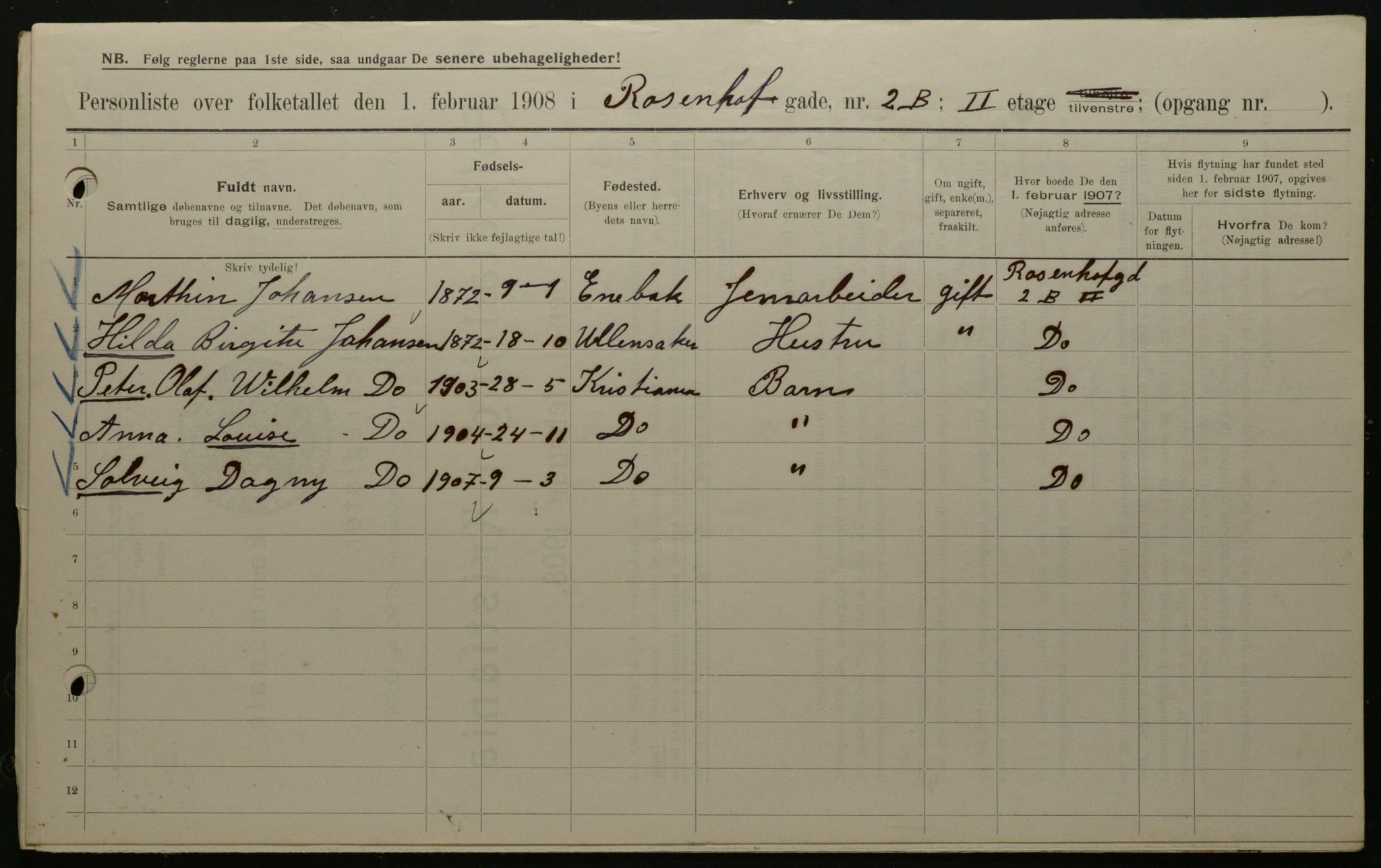 OBA, Municipal Census 1908 for Kristiania, 1908, p. 75200