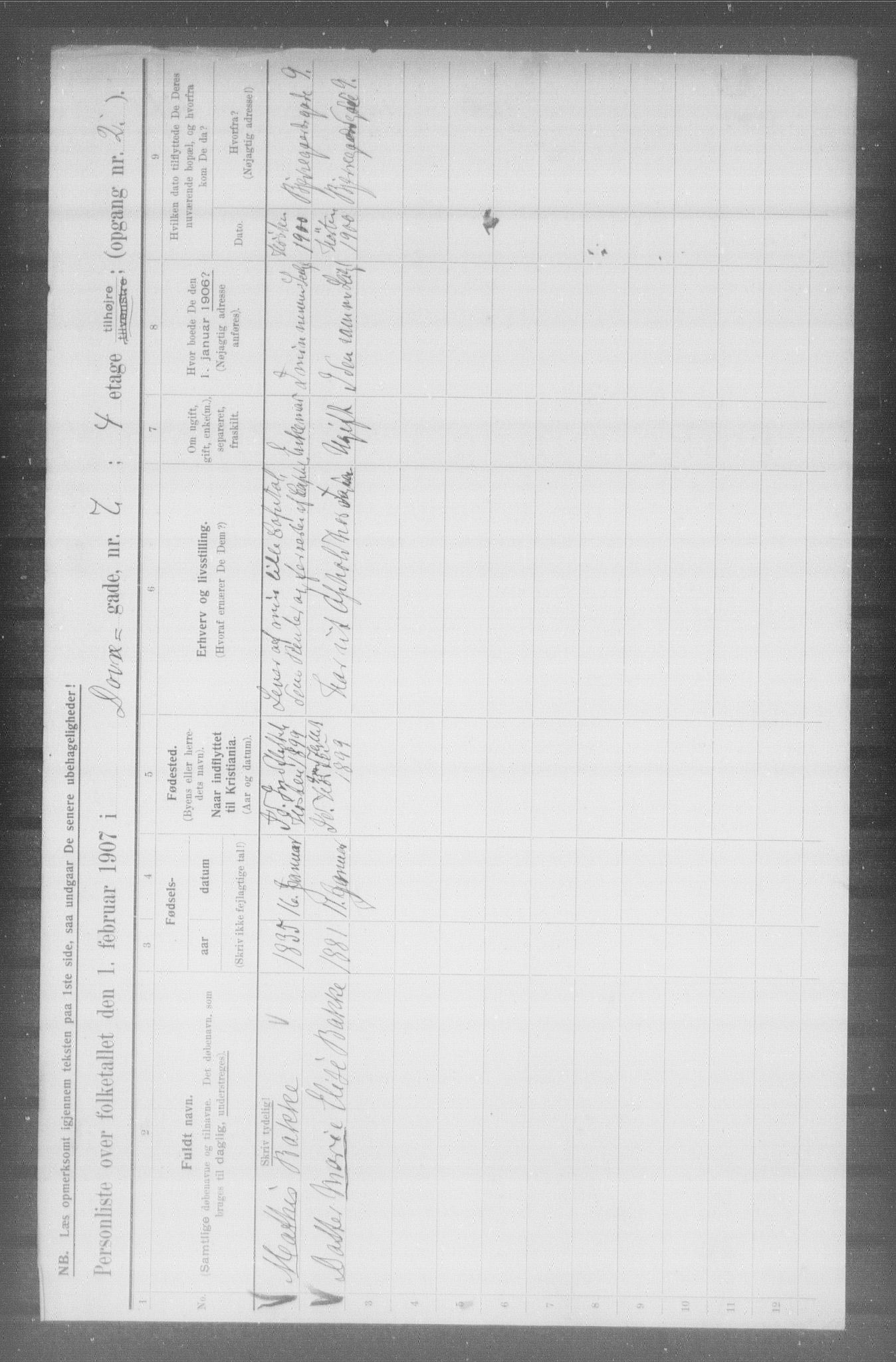 OBA, Municipal Census 1907 for Kristiania, 1907, p. 8251