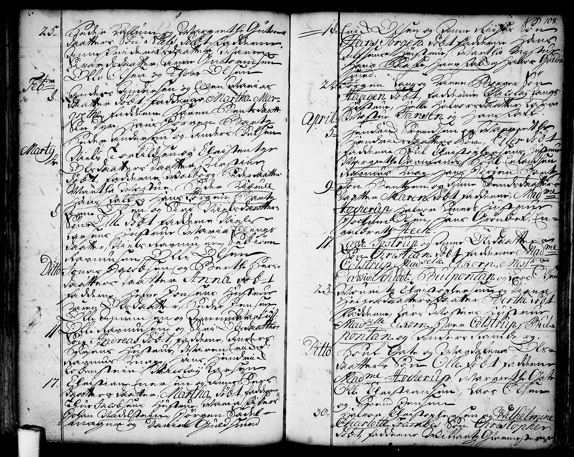 Moss prestekontor Kirkebøker, AV/SAO-A-2003/F/Fa/L0001: Parish register (official) no. I 1, 1725-1752, p. 108