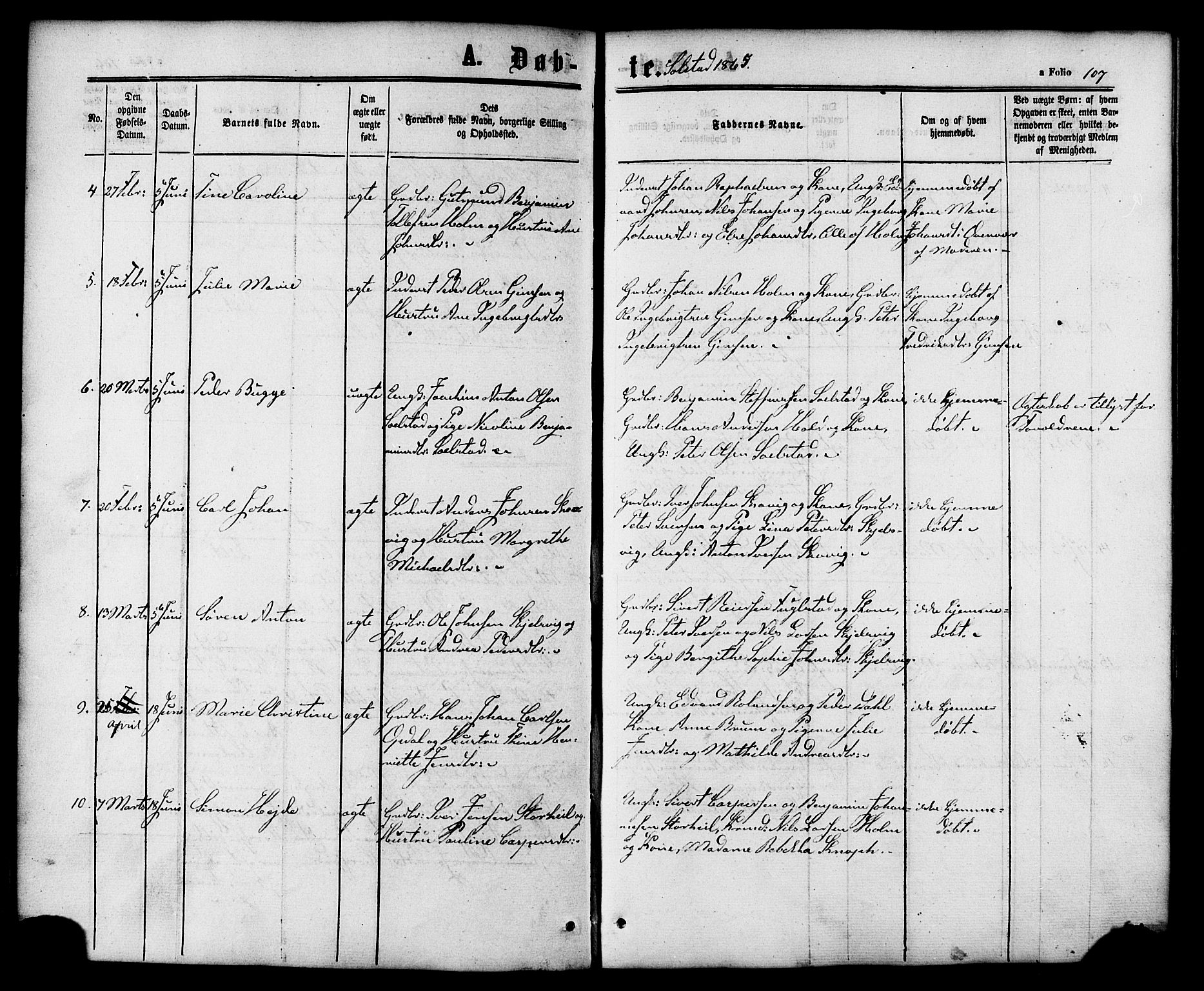 Ministerialprotokoller, klokkerbøker og fødselsregistre - Nordland, AV/SAT-A-1459/810/L0147: Parish register (official) no. 810A08 /2, 1862-1874, p. 107