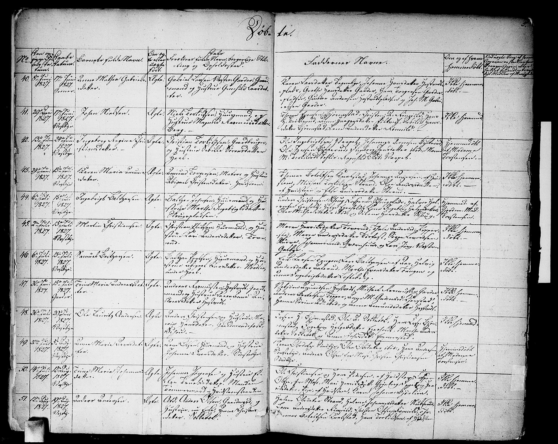 Vestby prestekontor Kirkebøker, AV/SAO-A-10893/F/Fa/L0006: Parish register (official) no. I 6, 1827-1849, p. 5