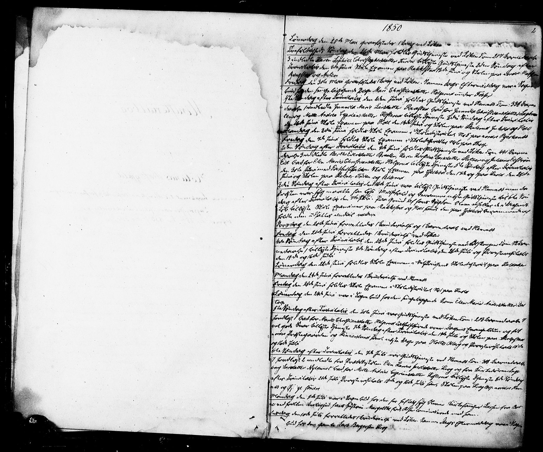 Høland prestekontor Kirkebøker, SAO/A-10346a/F/Fa/L0012.b: Parish register (official) no. I 12B, 1850-1877, p. 2