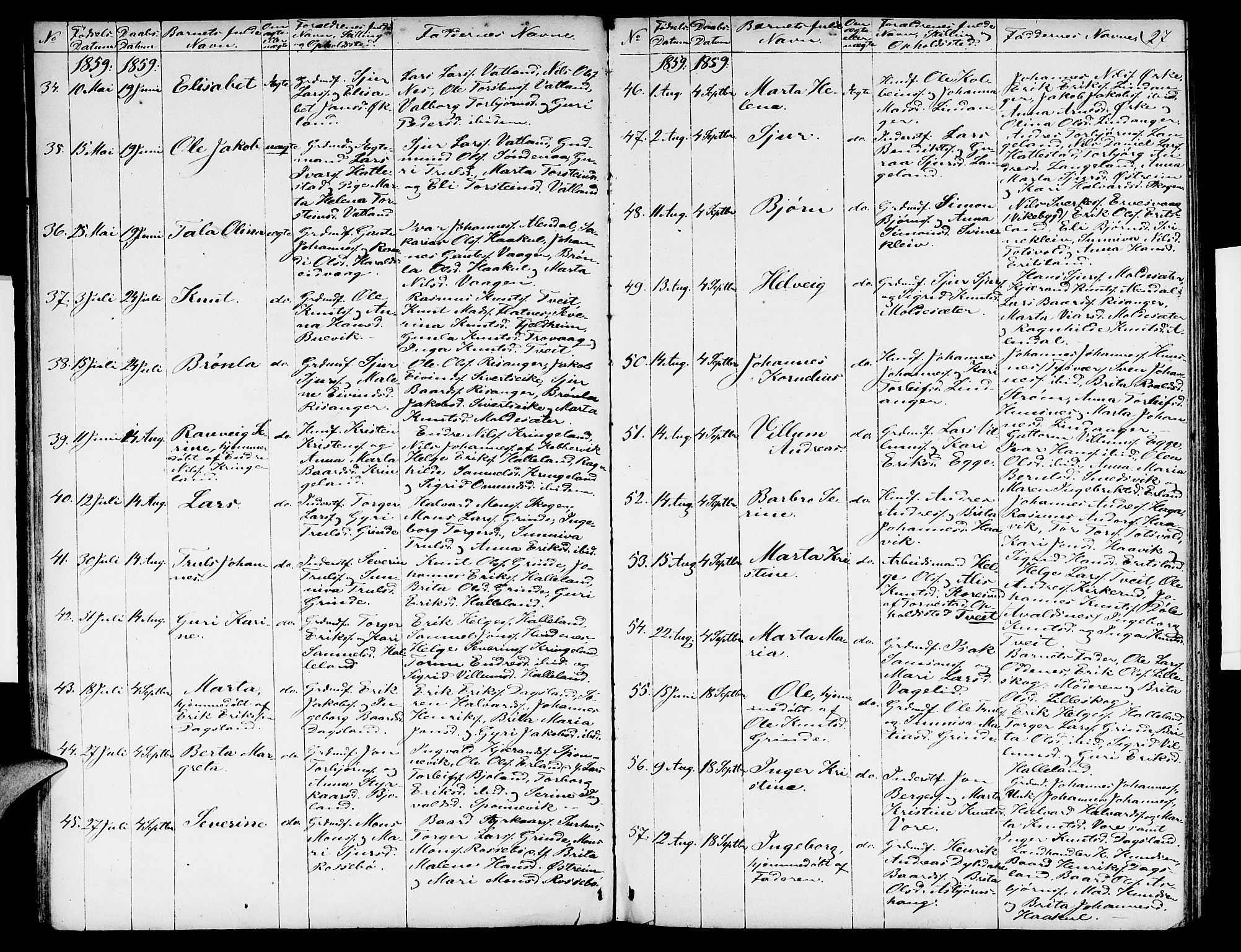 Skjold sokneprestkontor, SAST/A-101847/H/Ha/Hab/L0003: Parish register (copy) no. B 3, 1850-1867, p. 27