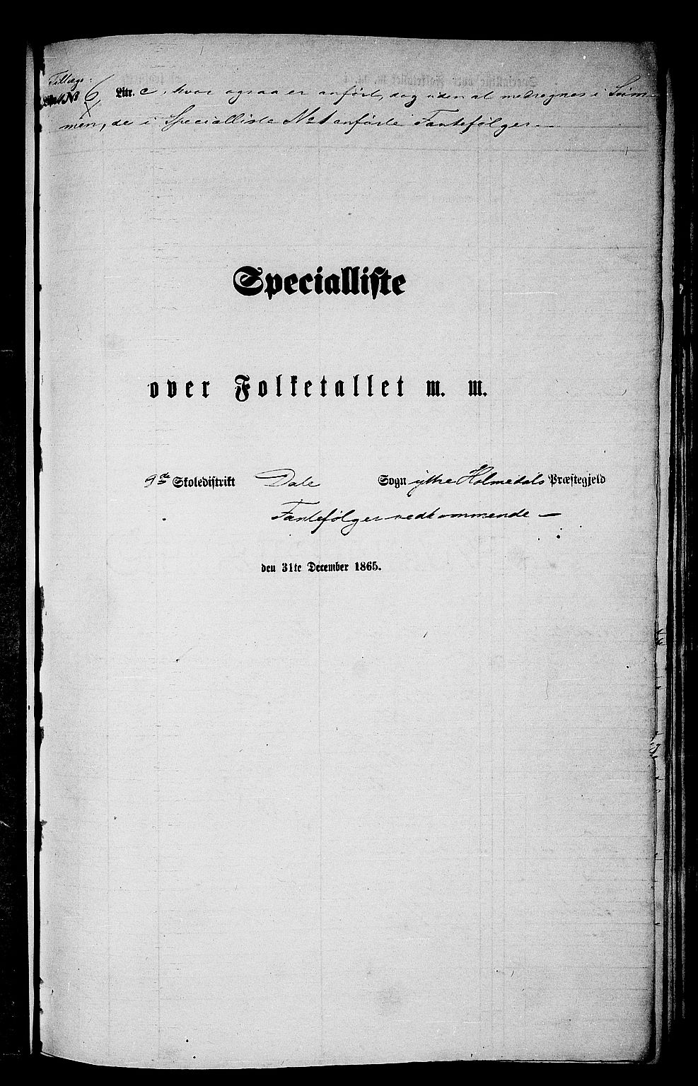 RA, 1865 census for Ytre Holmedal, 1865, p. 113