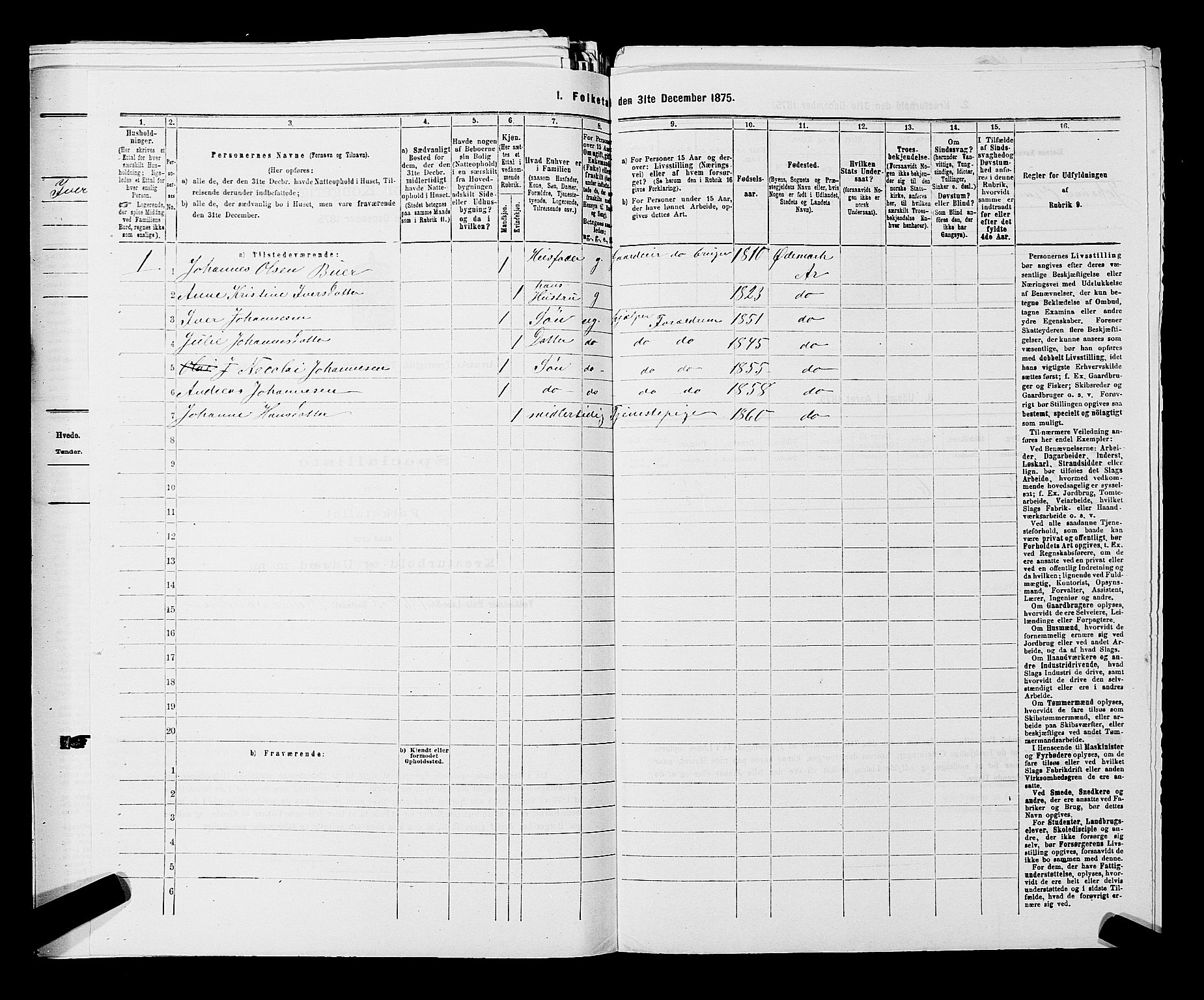 RA, 1875 census for 0118P Aremark, 1875, p. 1329