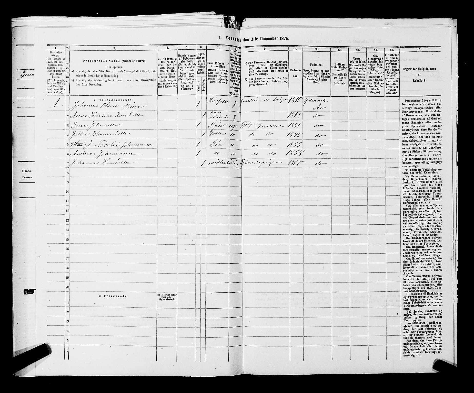 RA, 1875 census for 0118P Aremark, 1875, p. 1329