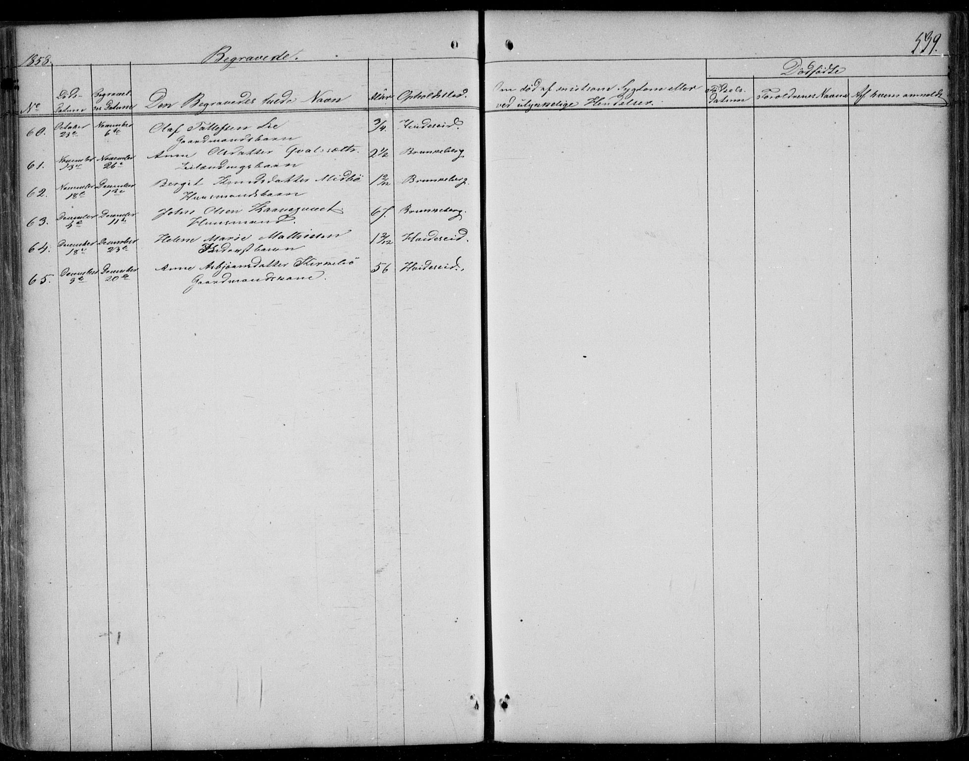 Kviteseid kirkebøker, SAKO/A-276/F/Fa/L0006: Parish register (official) no. I 6, 1836-1858, p. 539
