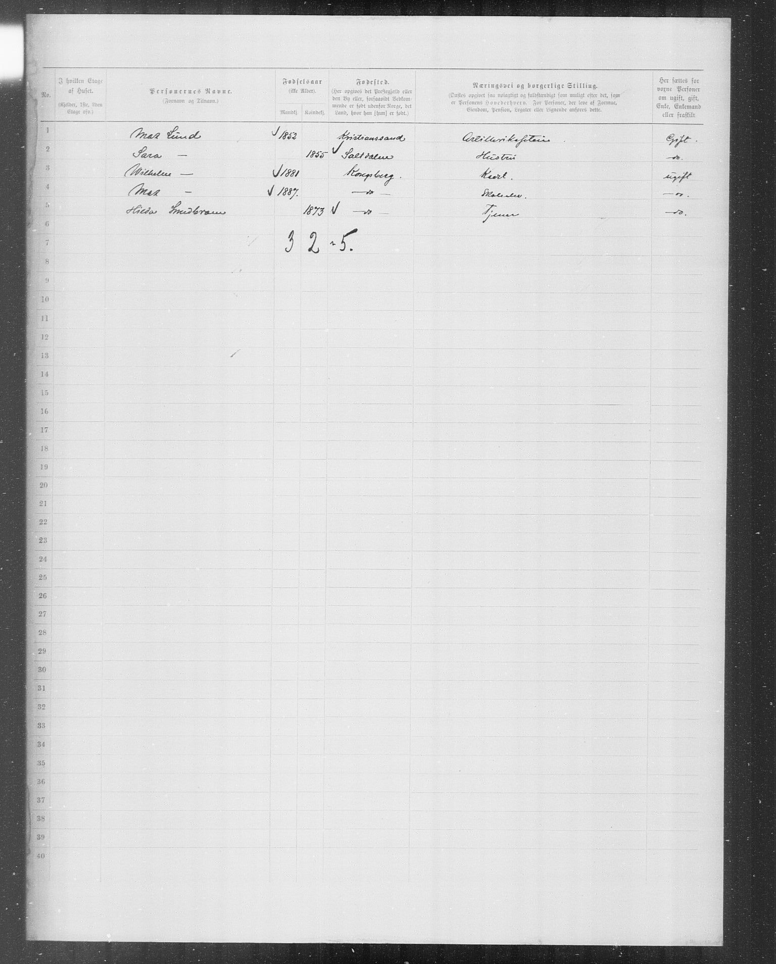 OBA, Municipal Census 1899 for Kristiania, 1899, p. 9536