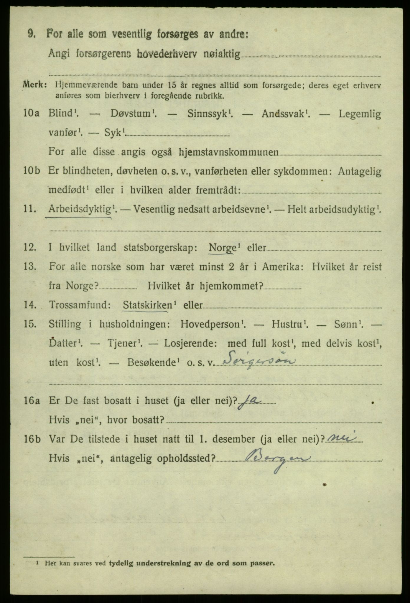 SAB, 1920 census for Vik, 1920, p. 7310