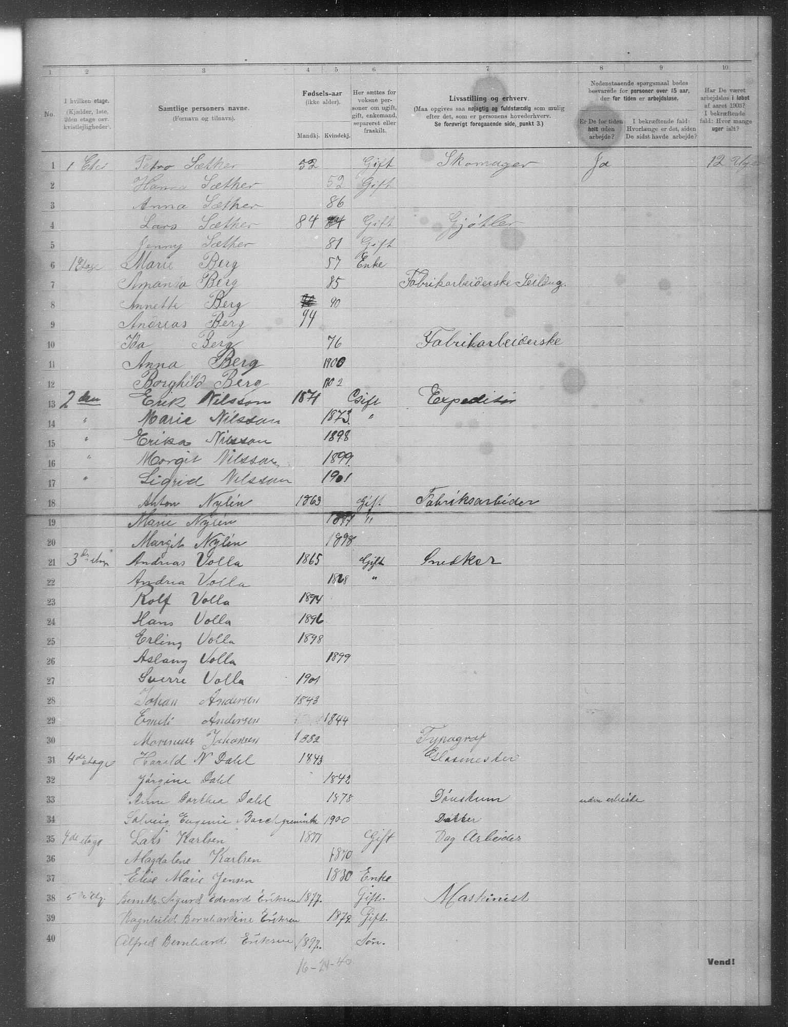 OBA, Municipal Census 1903 for Kristiania, 1903, p. 17505