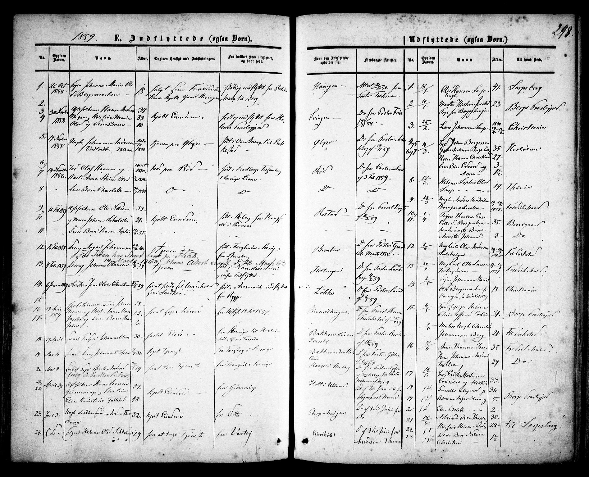 Skjeberg prestekontor Kirkebøker, SAO/A-10923/F/Fa/L0007: Parish register (official) no. I 7, 1859-1868, p. 298