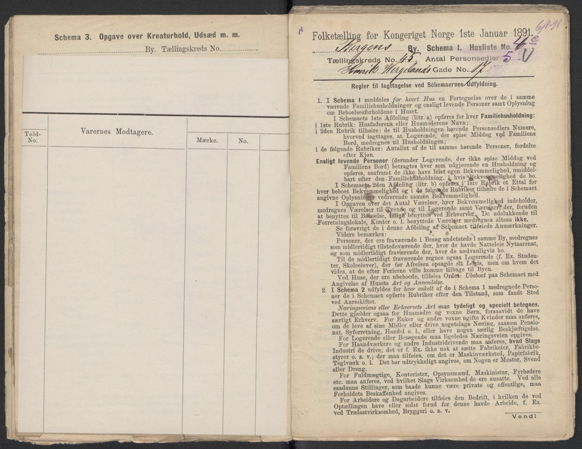 RA, 1891 Census for 1301 Bergen, 1891, p. 7434