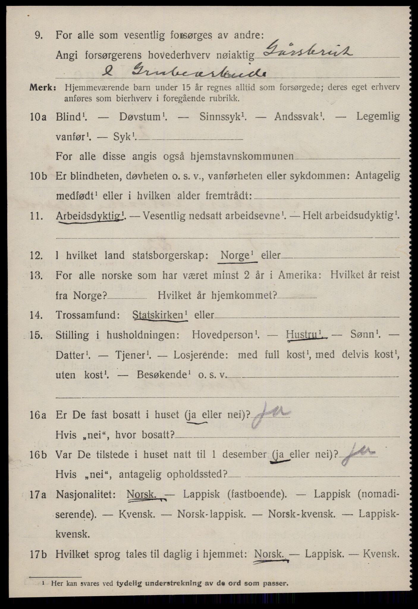 SAT, 1920 census for Ålen, 1920, p. 1205