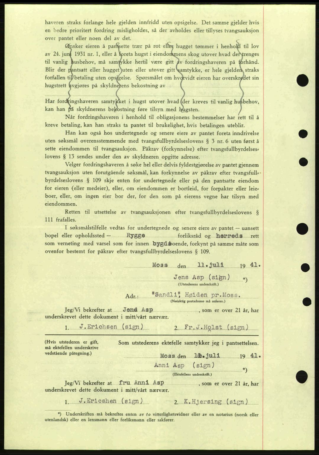 Moss sorenskriveri, SAO/A-10168: Mortgage book no. B10, 1940-1941, Diary no: : 1775/1940