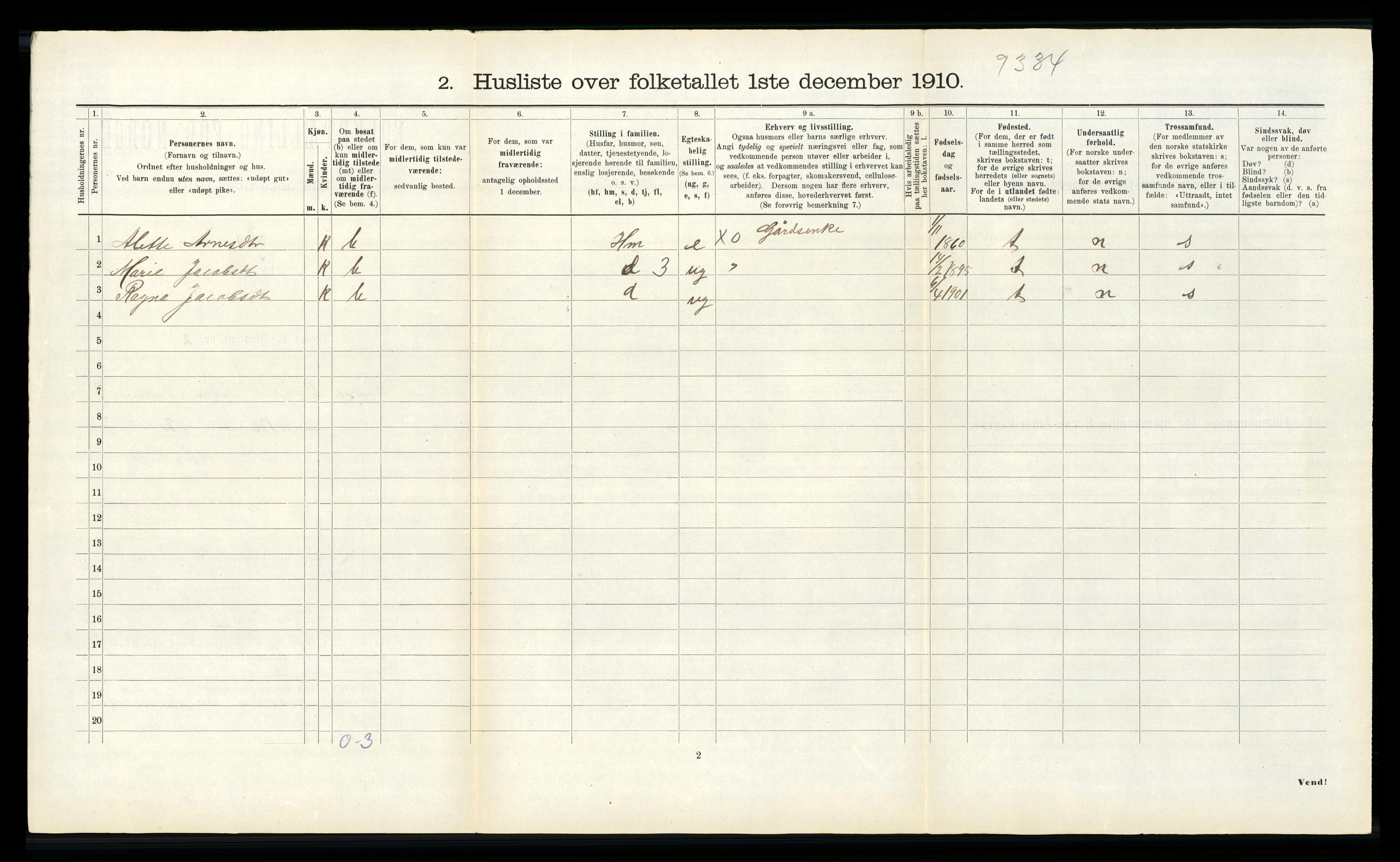 RA, 1910 census for Nord-Vågsøy, 1910, p. 136