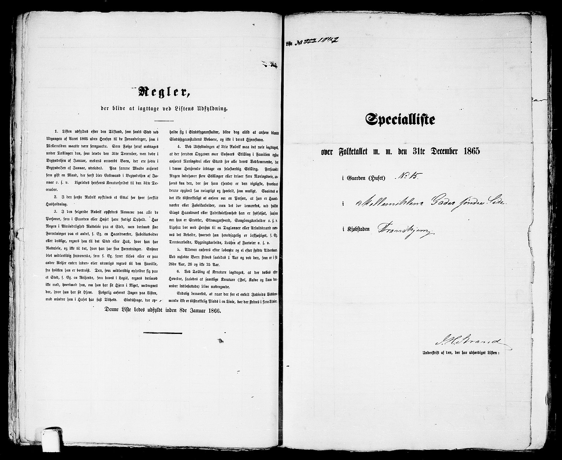 RA, 1865 census for Trondheim, 1865, p. 2165