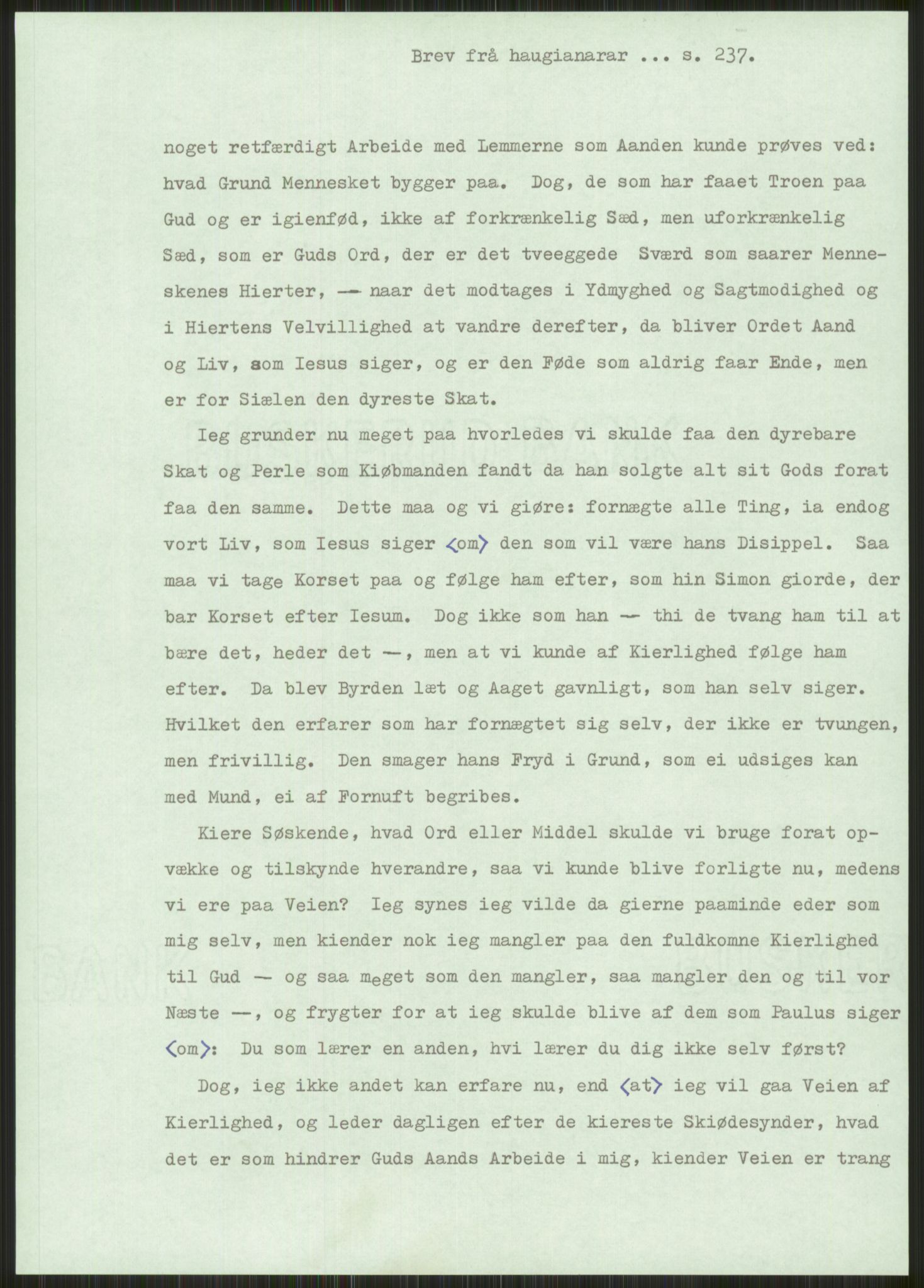 Samlinger til kildeutgivelse, Haugianerbrev, AV/RA-EA-6834/F/L0001: Haugianerbrev I: 1760-1804, 1760-1804, p. 237