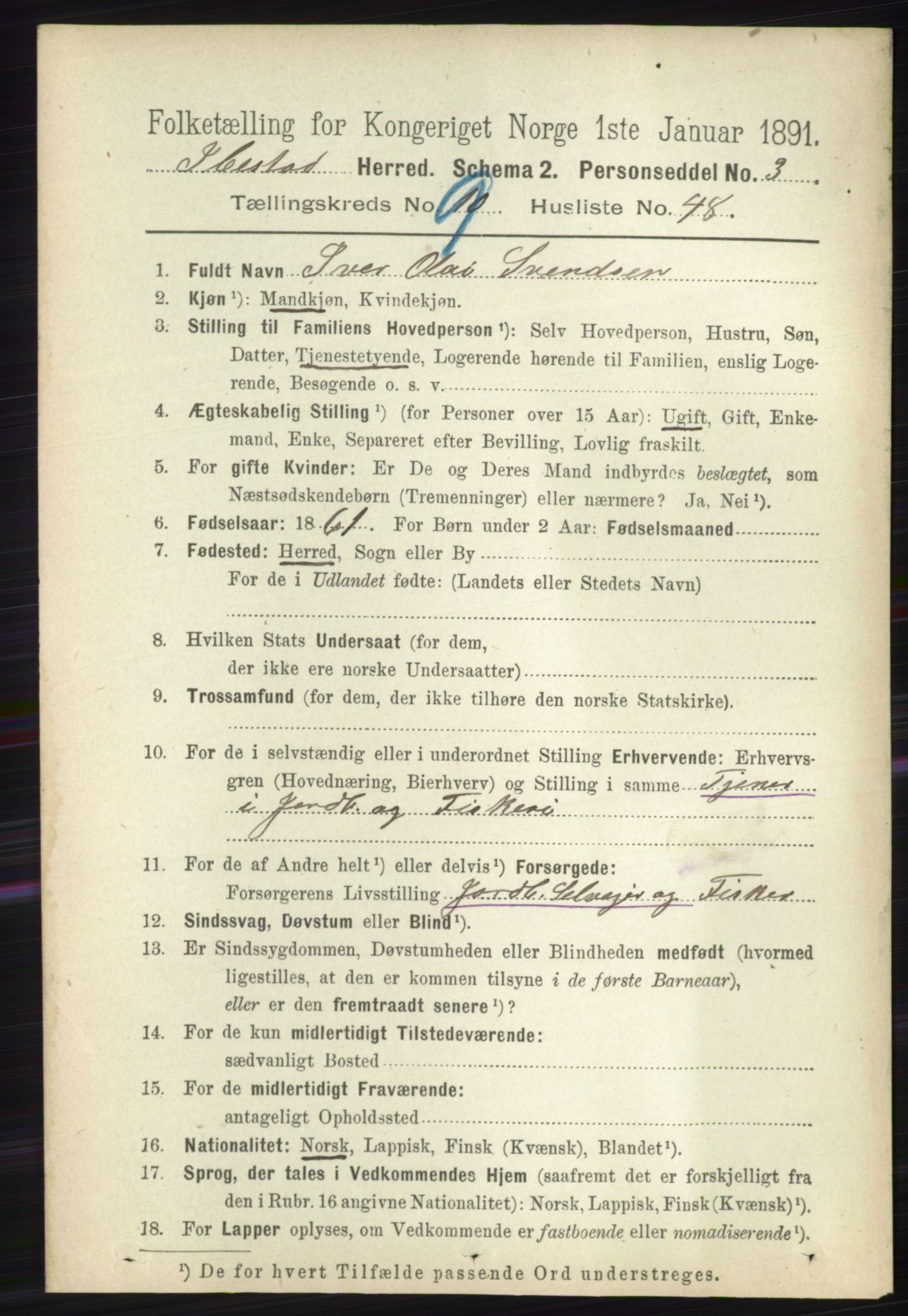 RA, 1891 census for 1917 Ibestad, 1891, p. 6275