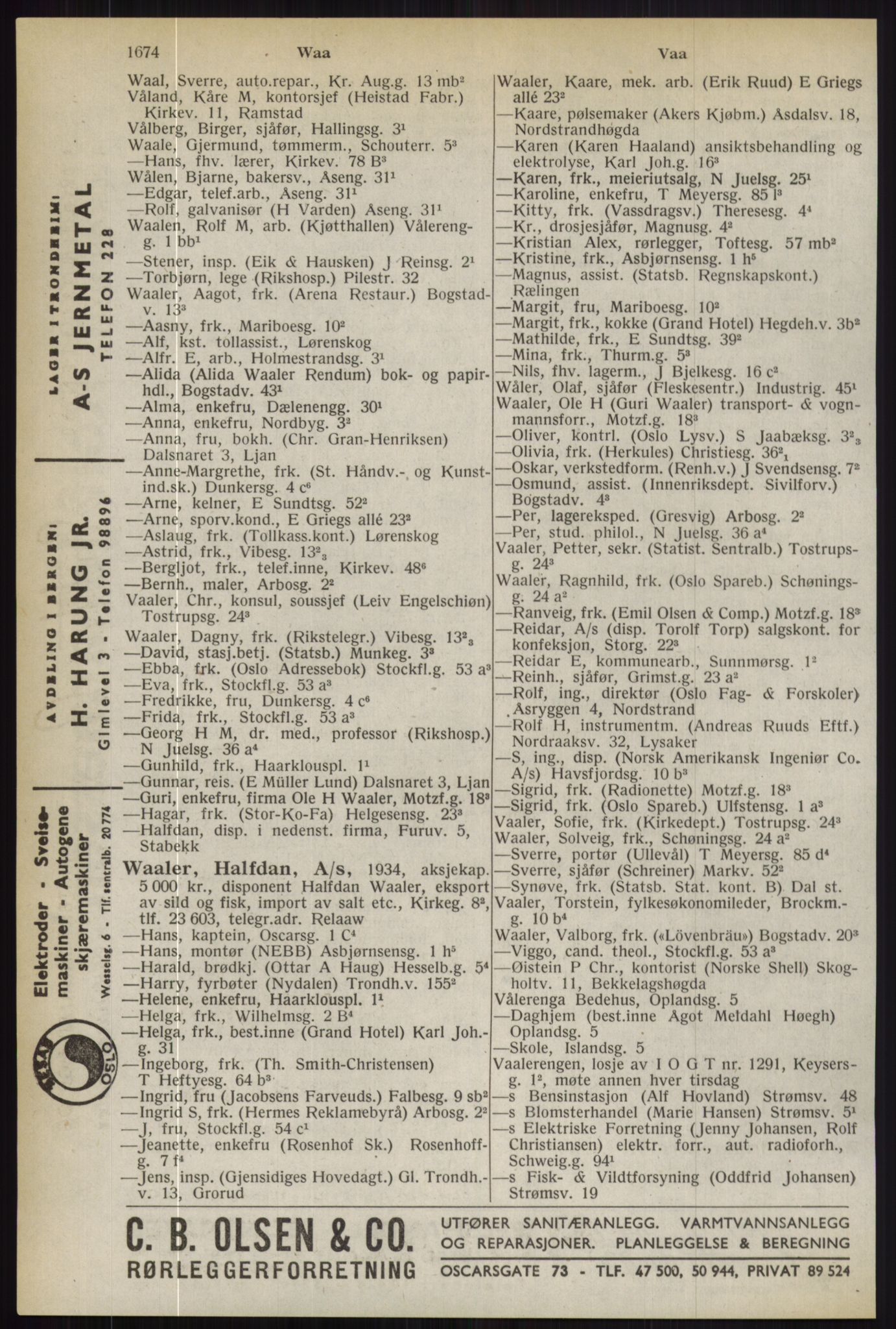Kristiania/Oslo adressebok, PUBL/-, 1944, p. 1674