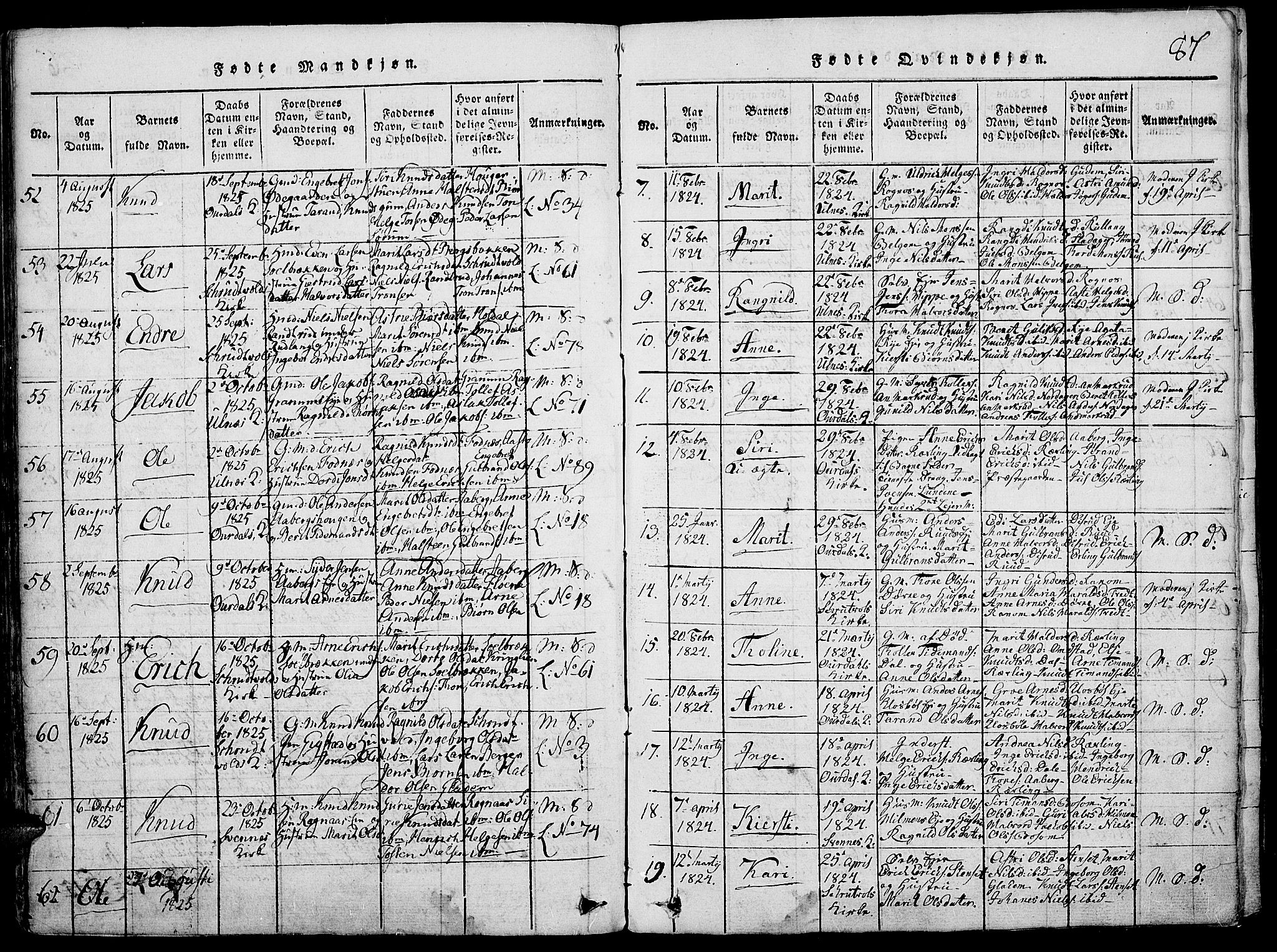 Nord-Aurdal prestekontor, SAH/PREST-132/H/Ha/Haa/L0002: Parish register (official) no. 2, 1816-1828, p. 87