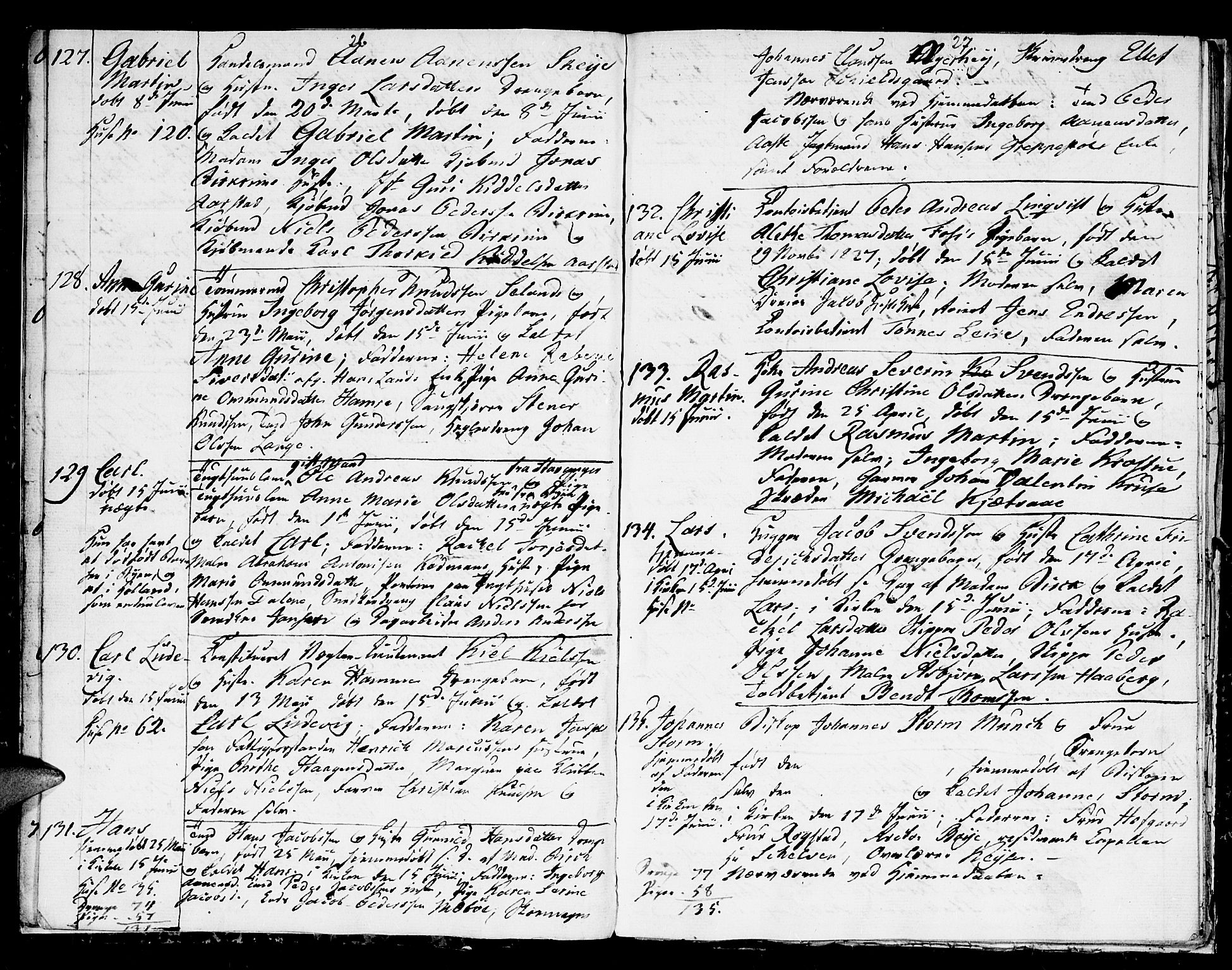 Kristiansand domprosti, AV/SAK-1112-0006/F/Fb/L0005: Parish register (copy) no. B 5, 1827-1828, p. 26-27