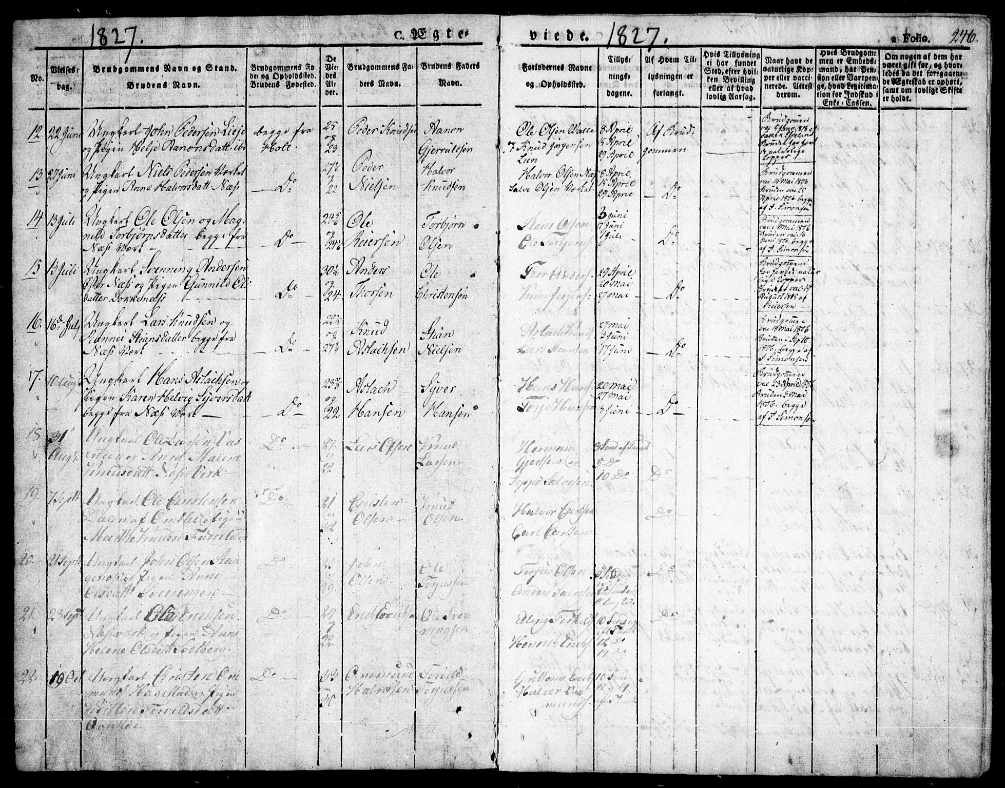Holt sokneprestkontor, SAK/1111-0021/F/Fa/L0006: Parish register (official) no. A 6, 1820-1835, p. 246