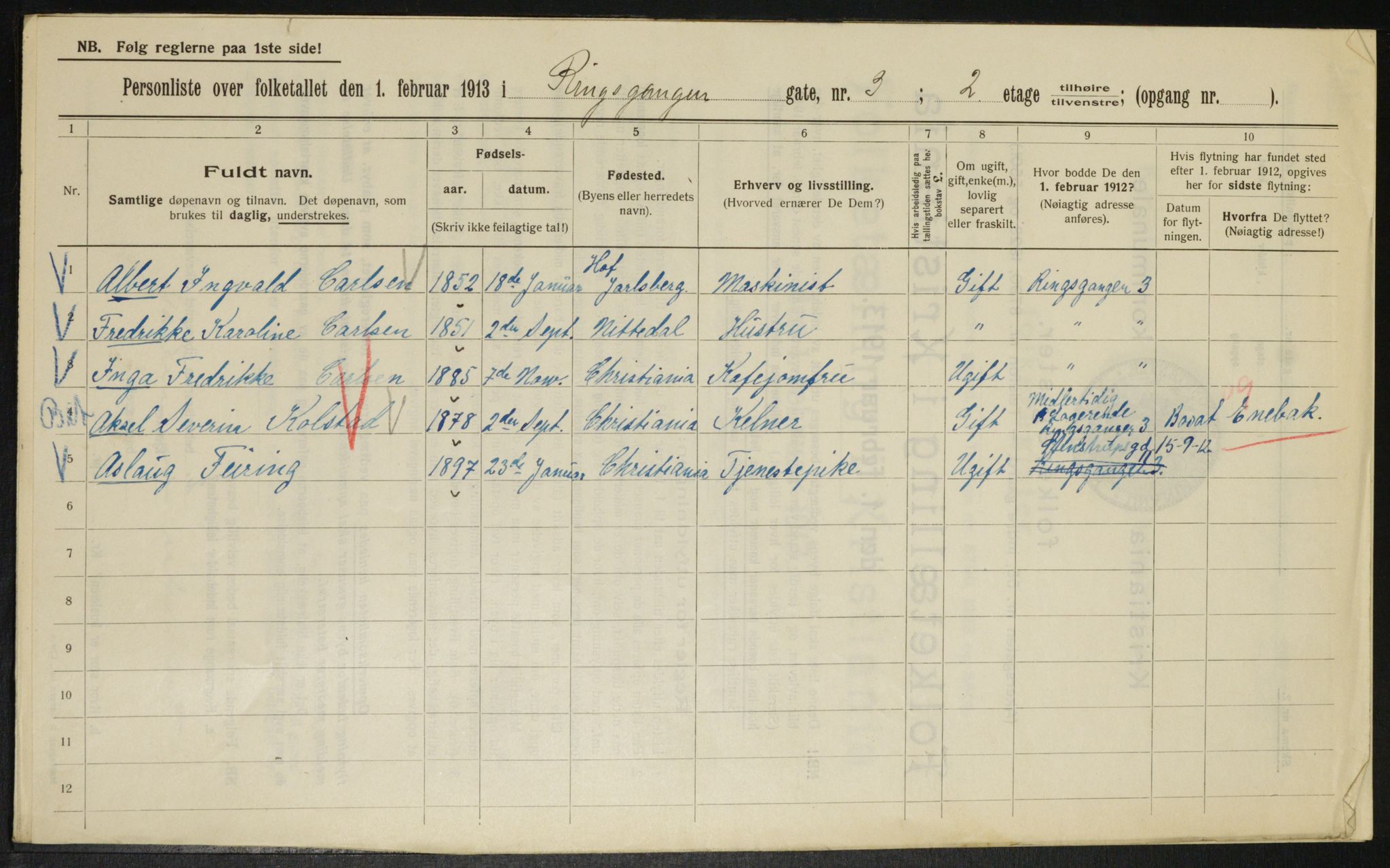 OBA, Municipal Census 1913 for Kristiania, 1913, p. 83196