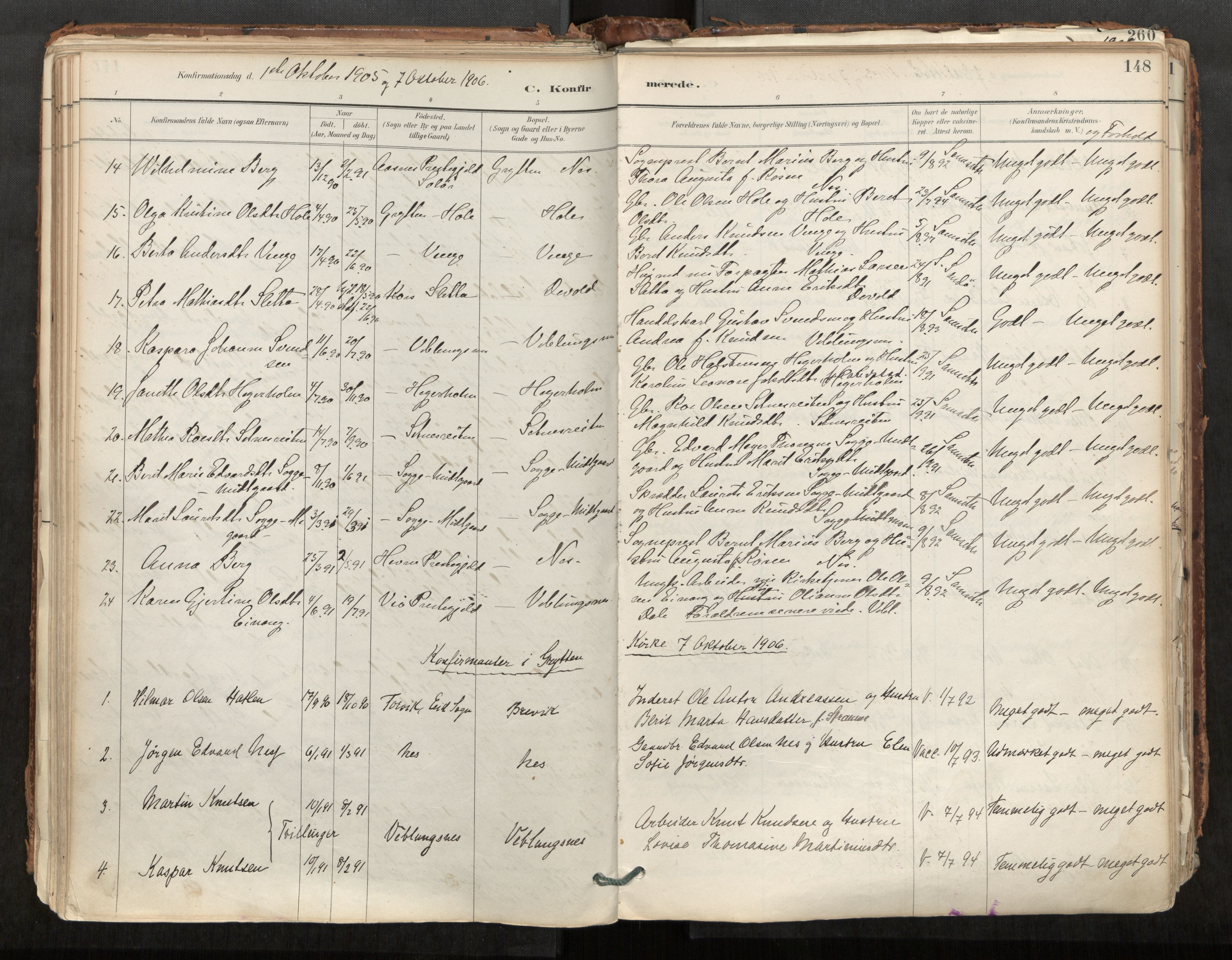 Ministerialprotokoller, klokkerbøker og fødselsregistre - Møre og Romsdal, AV/SAT-A-1454/544/L0585: Parish register (official) no. 544A06, 1887-1924, p. 148