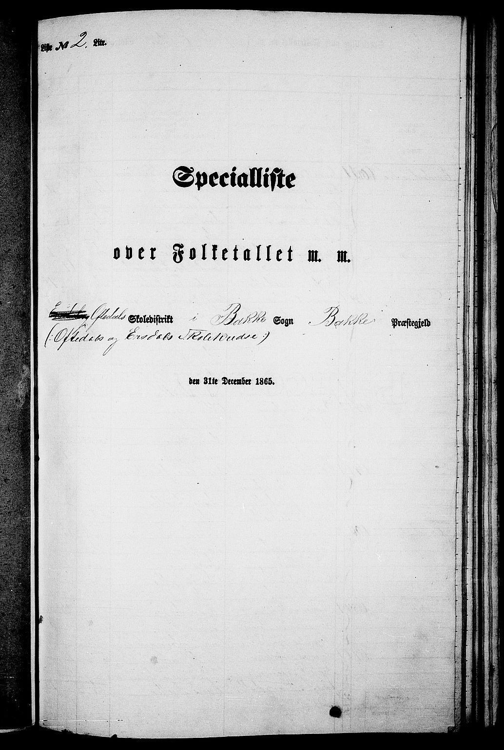 RA, 1865 census for Bakke, 1865, p. 72