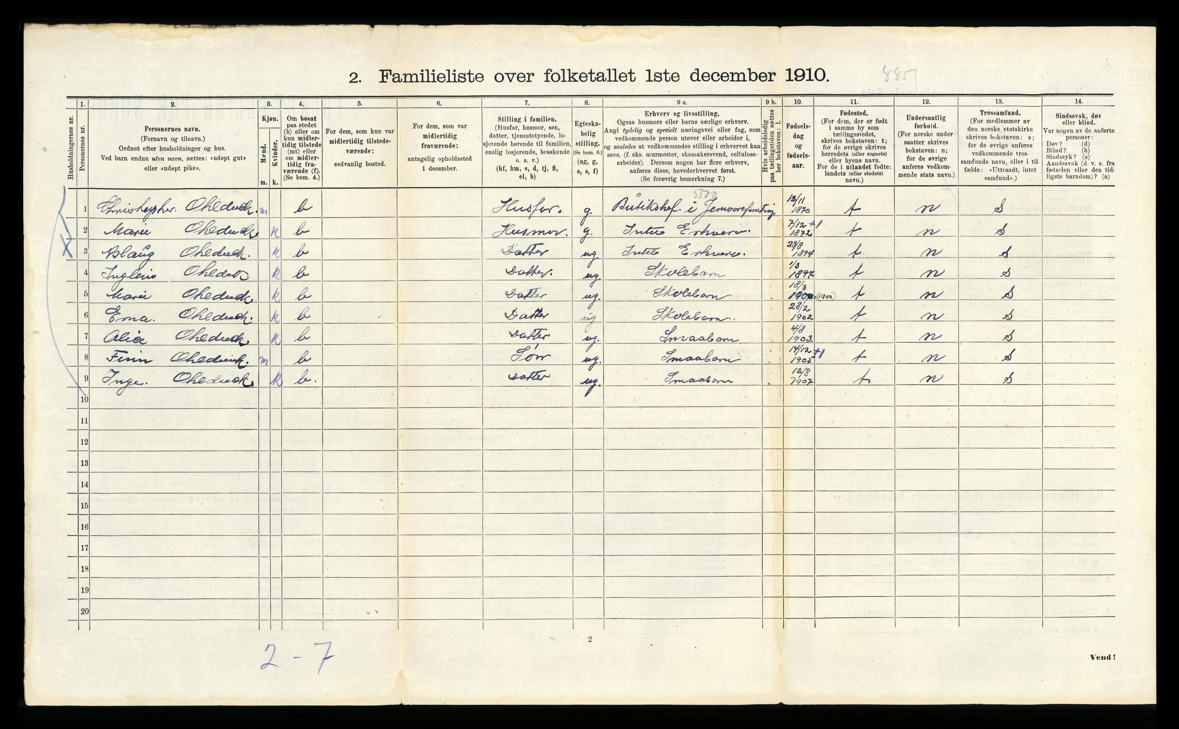 RA, 1910 census for Bergen, 1910, p. 23286