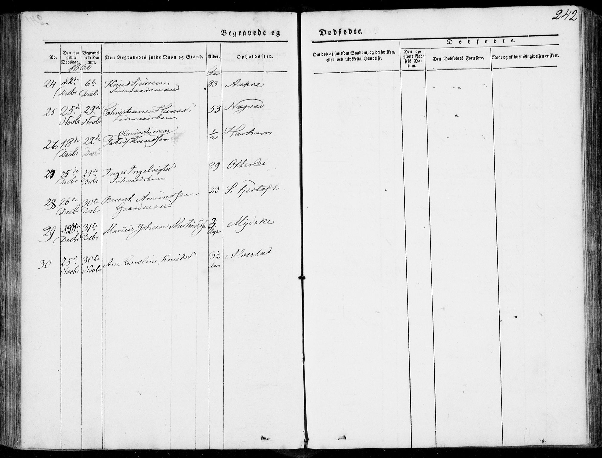 Ministerialprotokoller, klokkerbøker og fødselsregistre - Møre og Romsdal, AV/SAT-A-1454/536/L0497: Parish register (official) no. 536A06, 1845-1865, p. 242