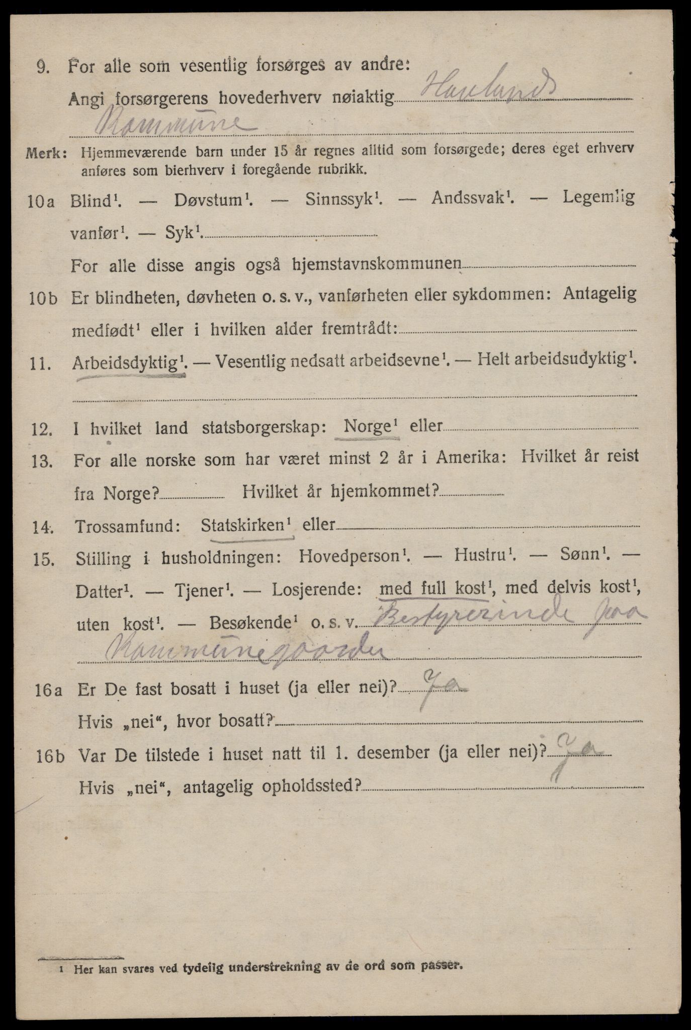 SAST, 1920 census for Håland, 1920, p. 5698