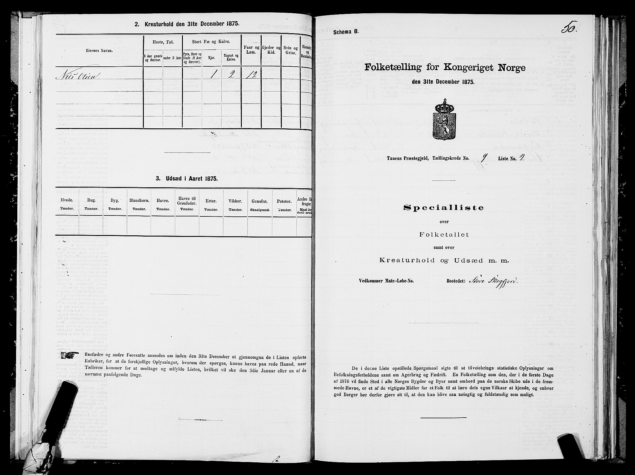 SATØ, 1875 census for 2025P Tana, 1875, p. 3050