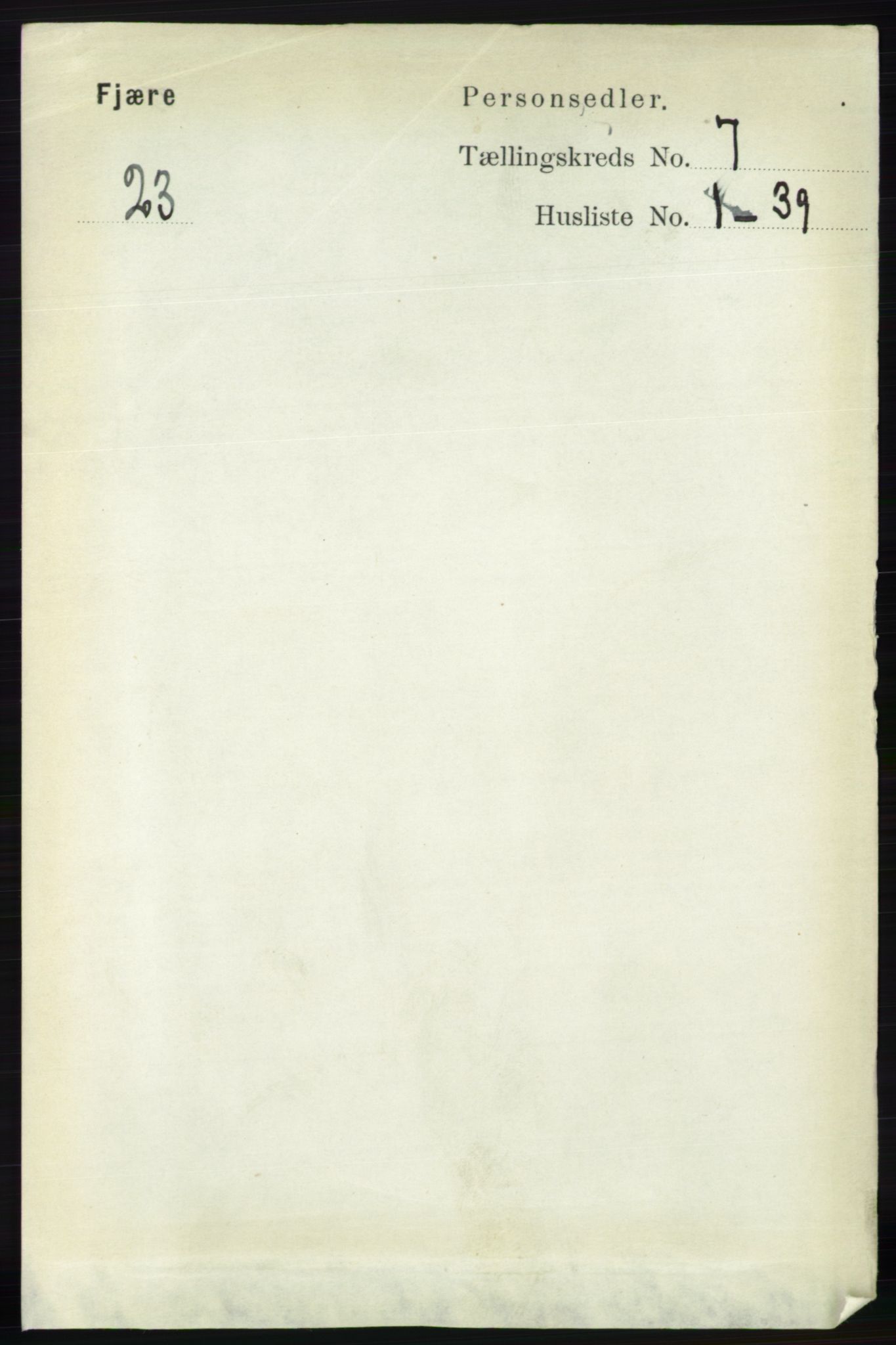 RA, 1891 census for 0923 Fjære, 1891, p. 3202