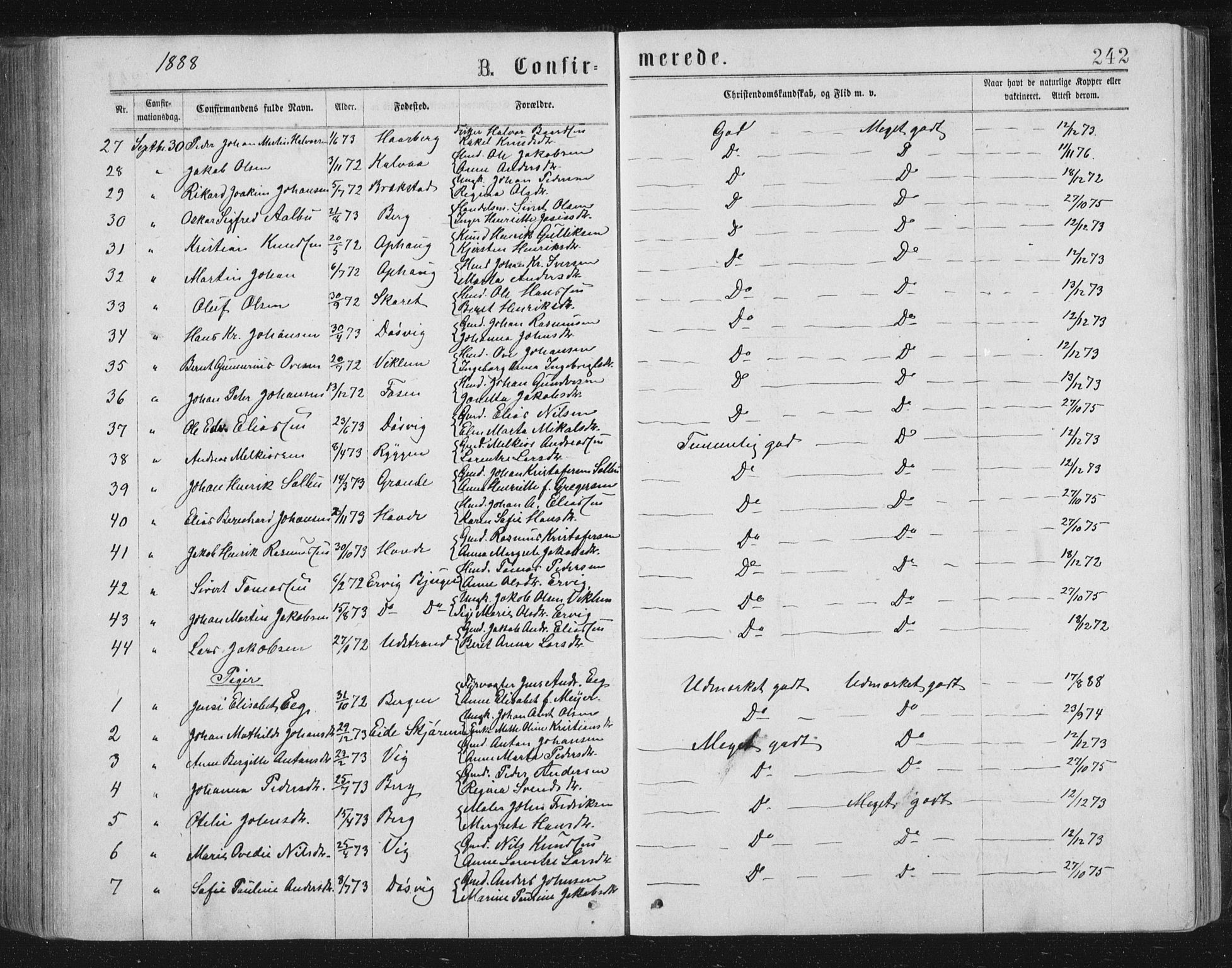 Ministerialprotokoller, klokkerbøker og fødselsregistre - Sør-Trøndelag, SAT/A-1456/659/L0745: Parish register (copy) no. 659C02, 1869-1892, p. 242