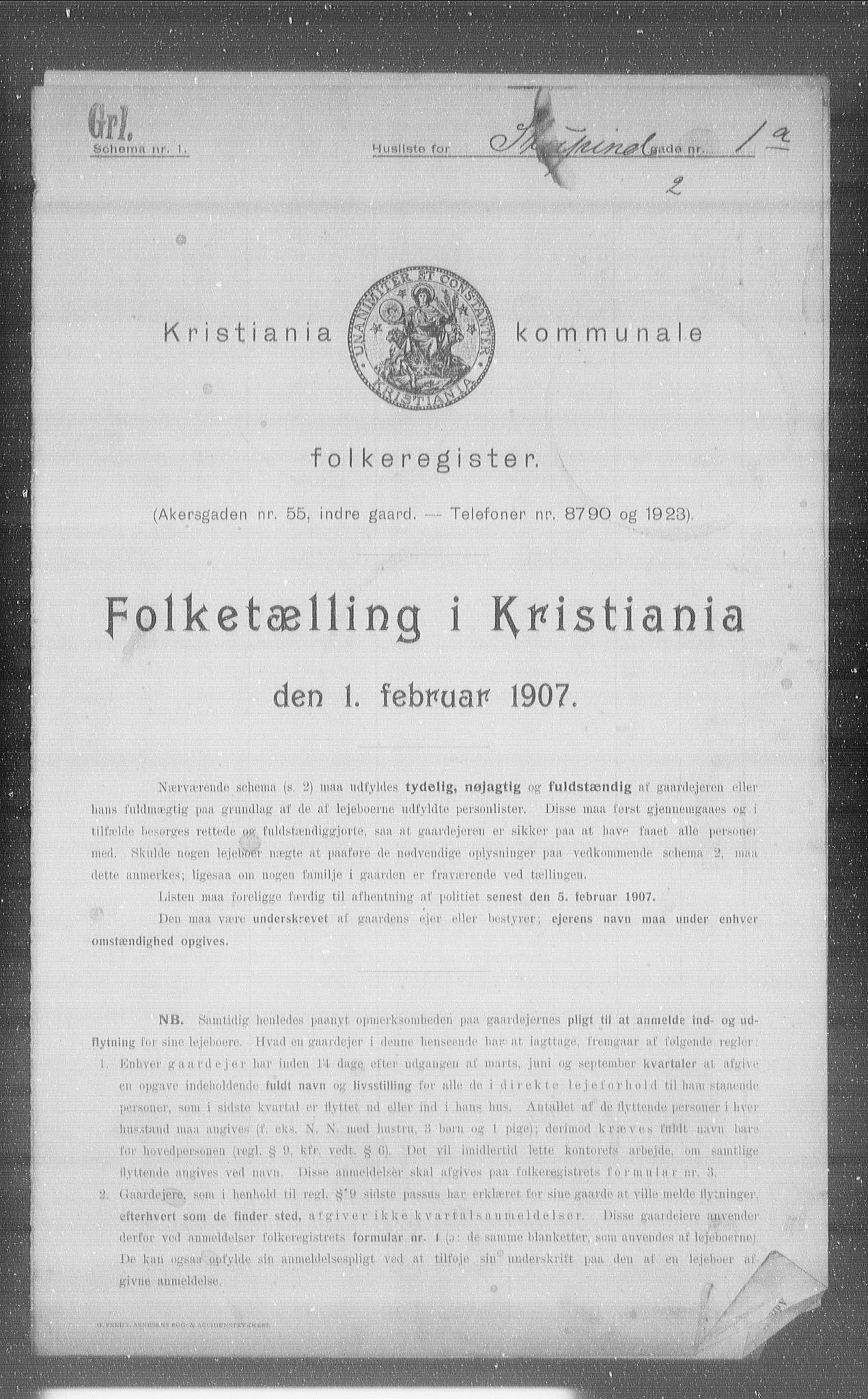 OBA, Municipal Census 1907 for Kristiania, 1907, p. 53234